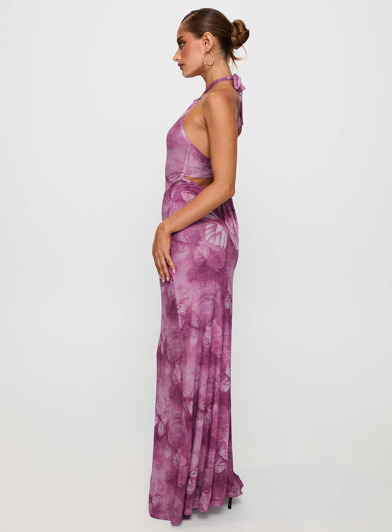 Nathaleia Halter Maxi Dress Purple