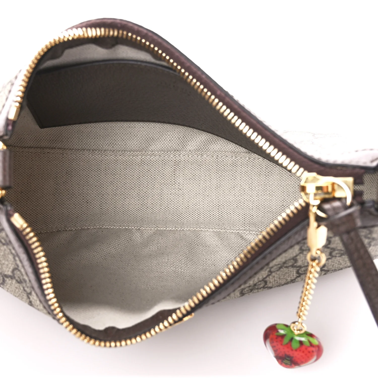 GG Supreme Monogram Textured Dollar Calfskin Web Small Ophidia GG Handbag Beige Ebony New Acero - Top Club