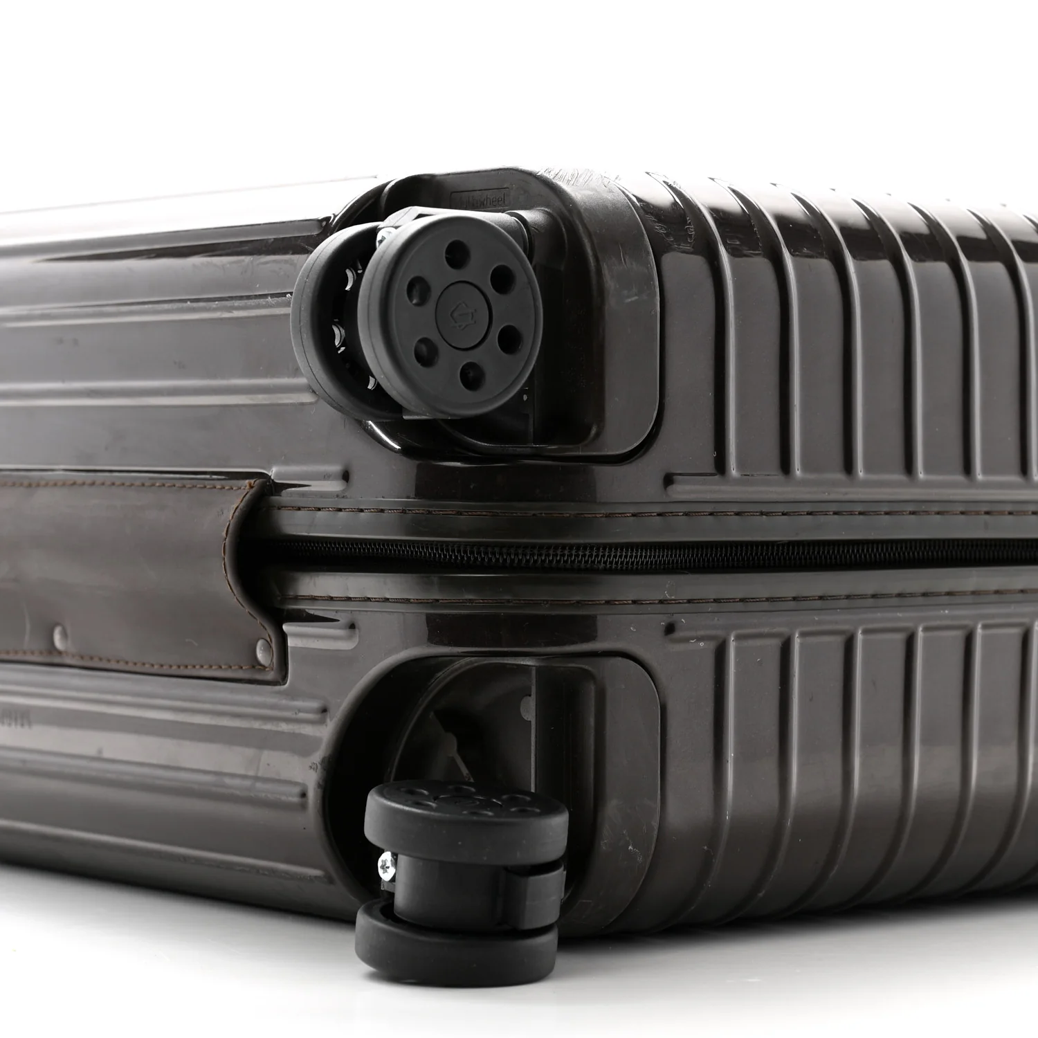 Gloss Polycarbonate Suitcase Compact Brown - Top Club