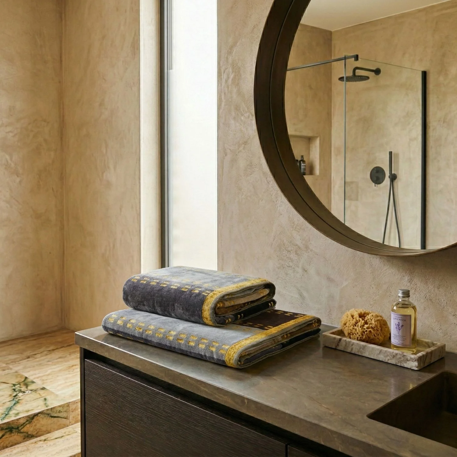 Asciugamano Con Ospite In Spugna Ibiza 40X60+60X100 Grigio Carrara