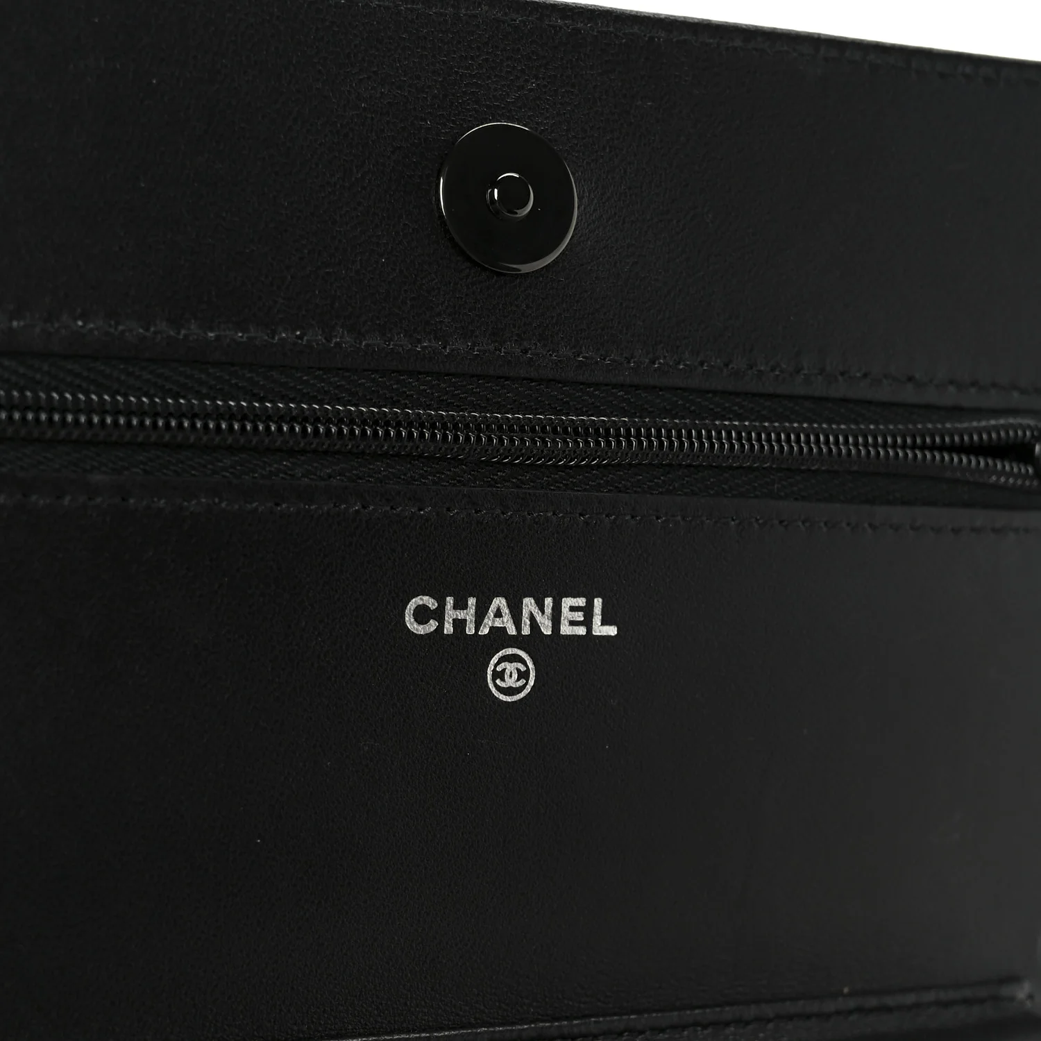 Lambskin Quilted Wallet On Chain WOC So Black - Top Club