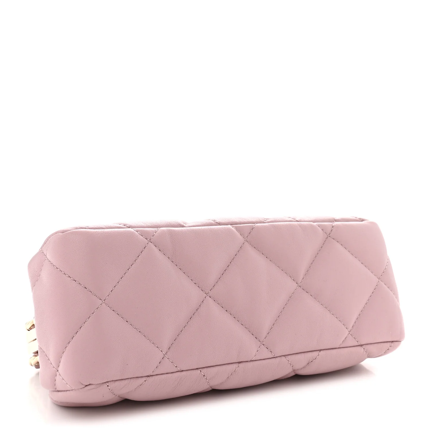 Lambskin Quilted Chain Frame Clutch Pink - Top Club