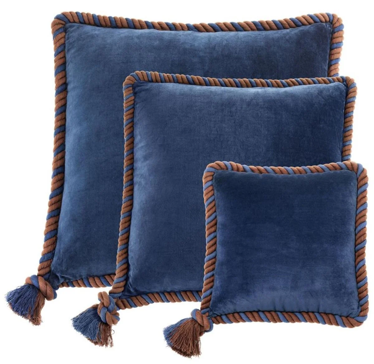 Decorative cushions set of 3 navy blue - luxury living room / hotel collection