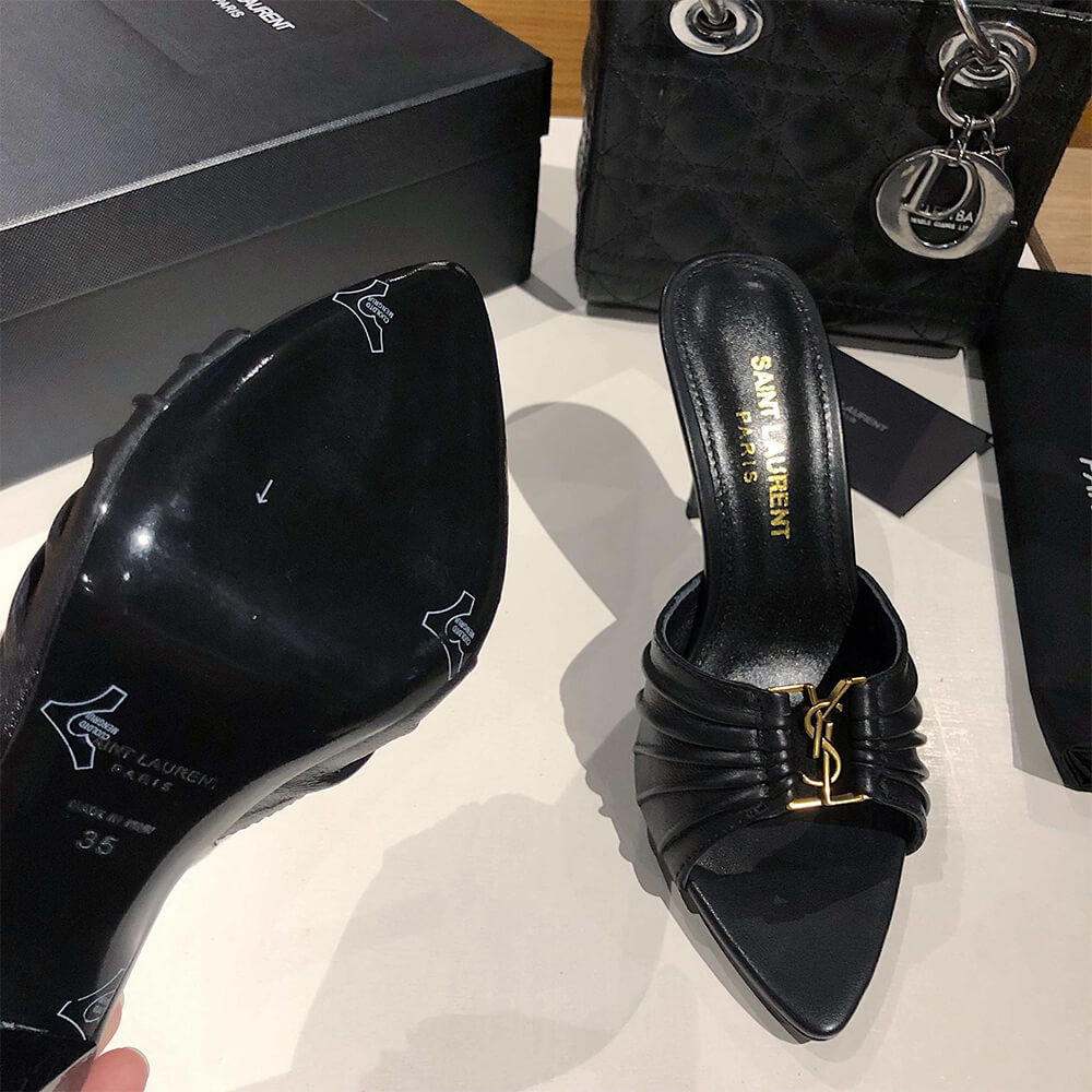 YSL  BABYLONE MULES IN SMOOTH LEATHER - Top Club