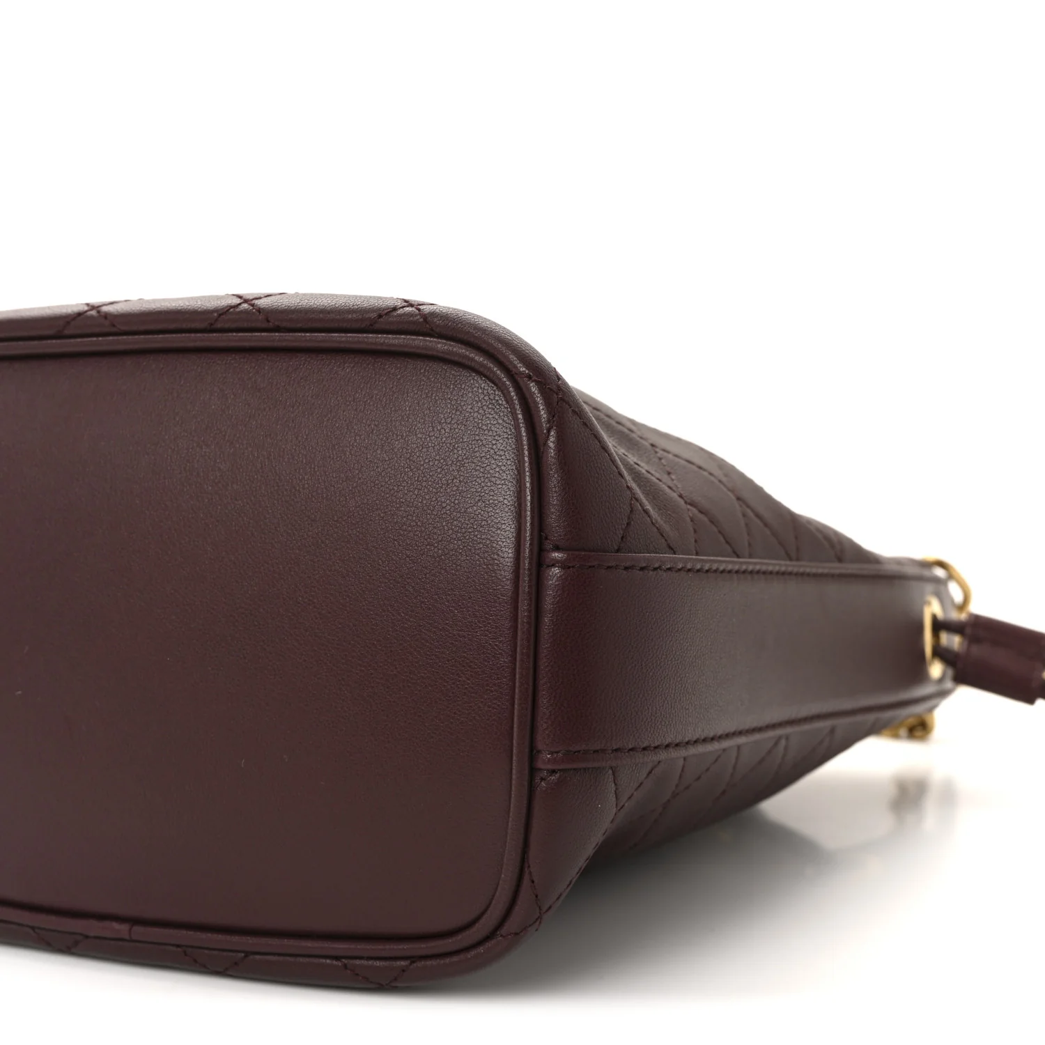 Lambskin Carre Quilted Cassandre Small Bucket Bag Hot Wine - Top Club