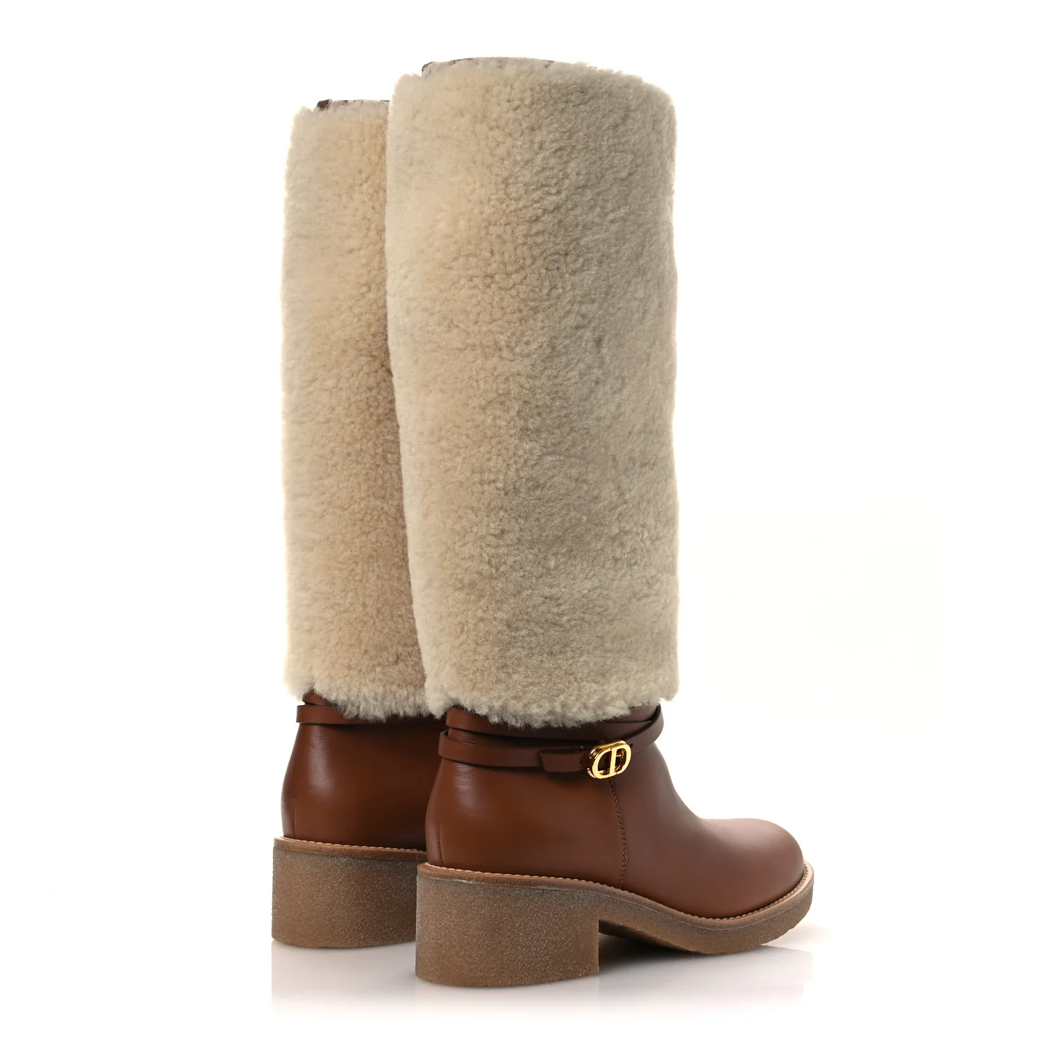 Calfskin Shearling D-Furious Boots 40.5 Dark Tan - Top Club