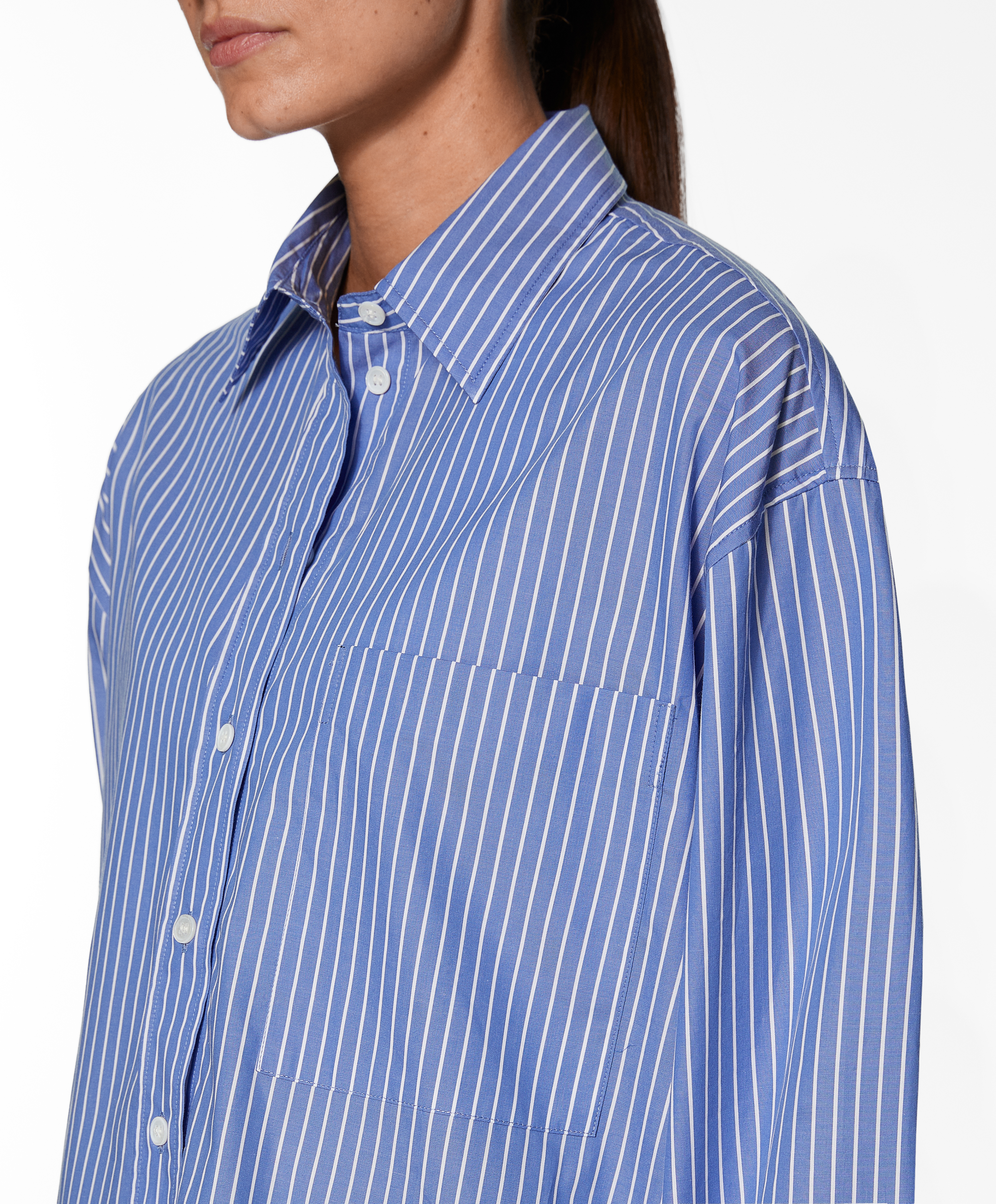 OYSHO Striped 100% cotton long-sleeved shirt