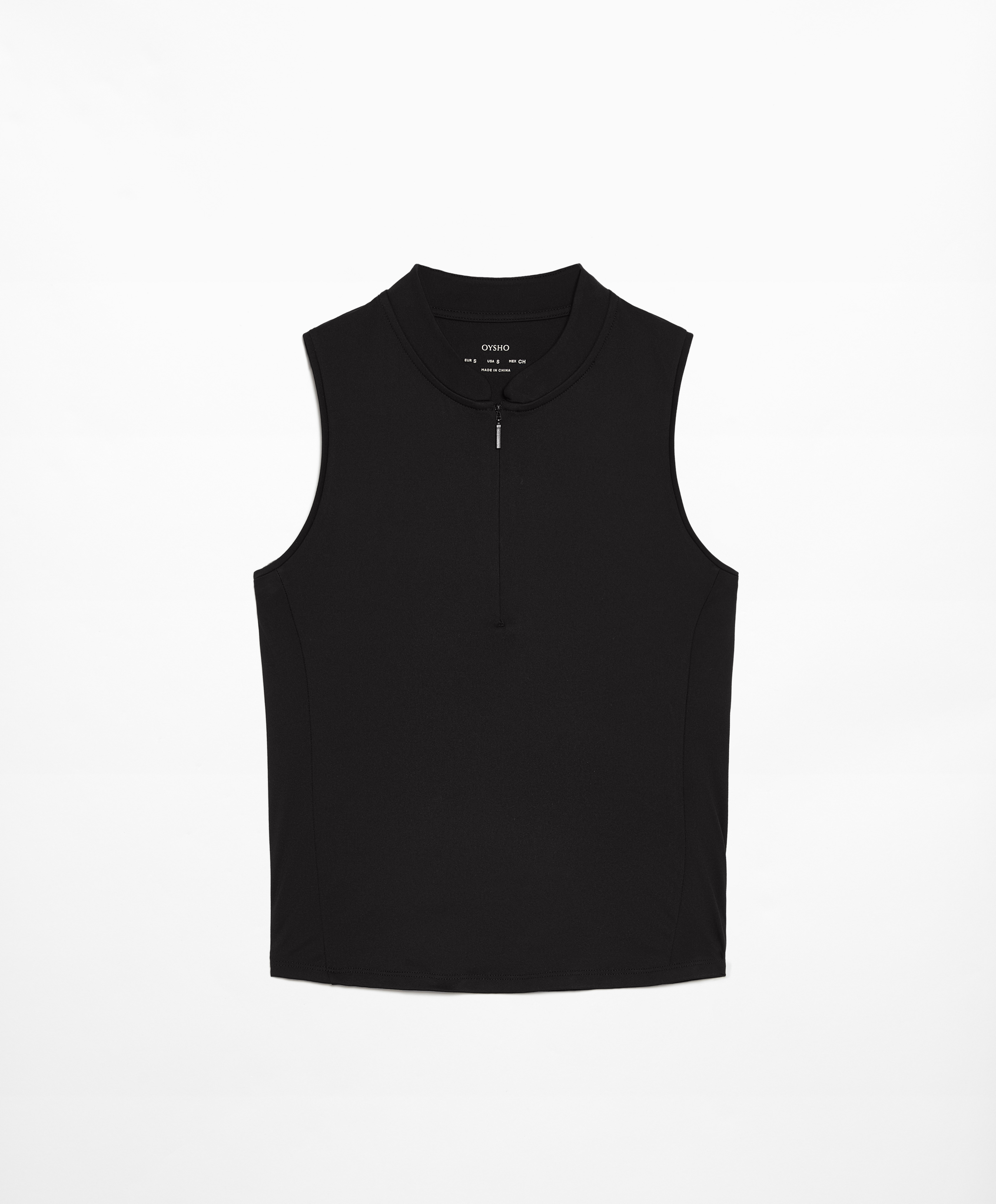 OYSHO Sleeveless zip T-shirt