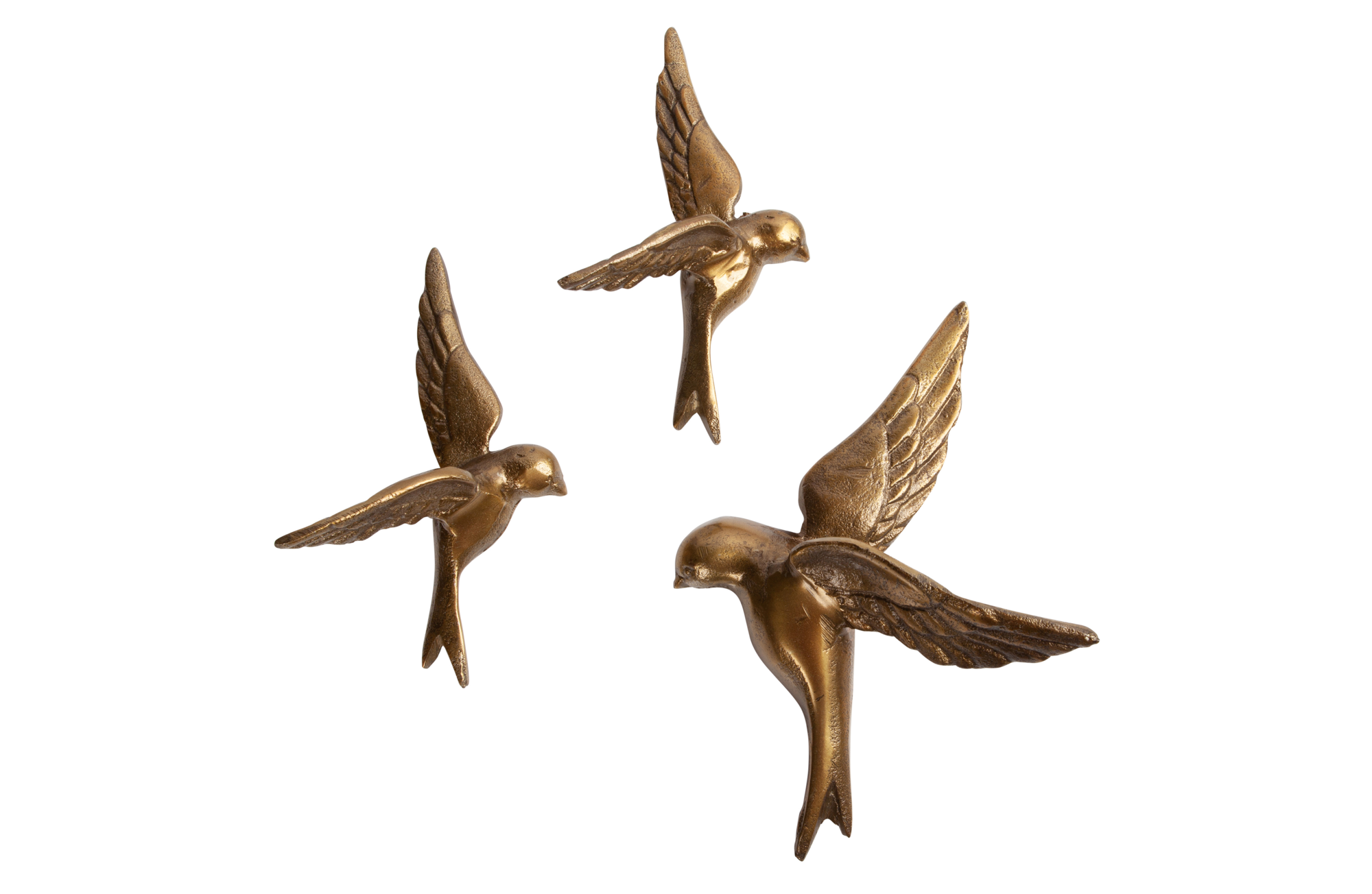 Avaler Too Vogels - set van 3 Avaler too vogels metaal antique brass - set van 3