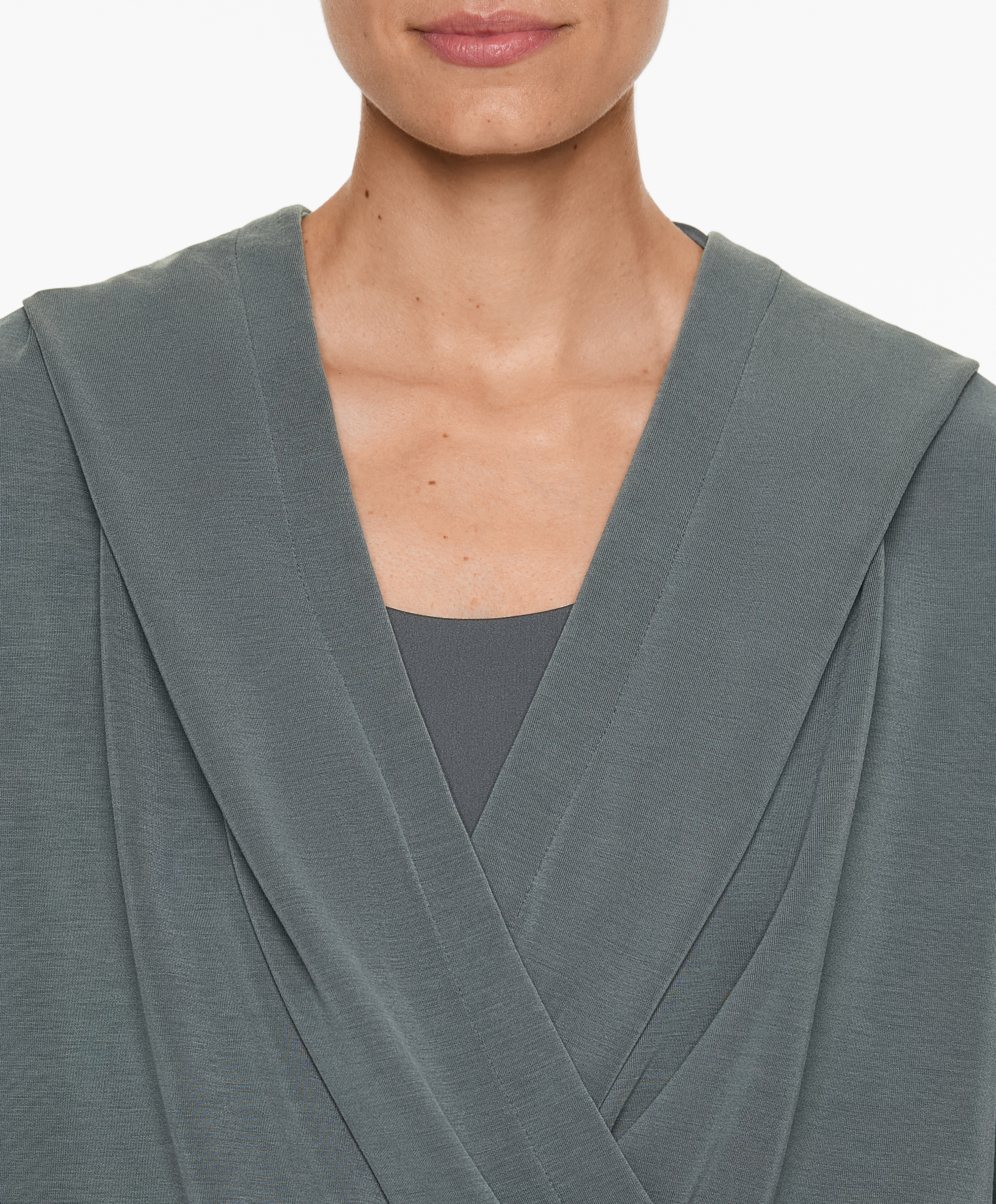 OYSHO Hooded wrap sweatshirt with modal