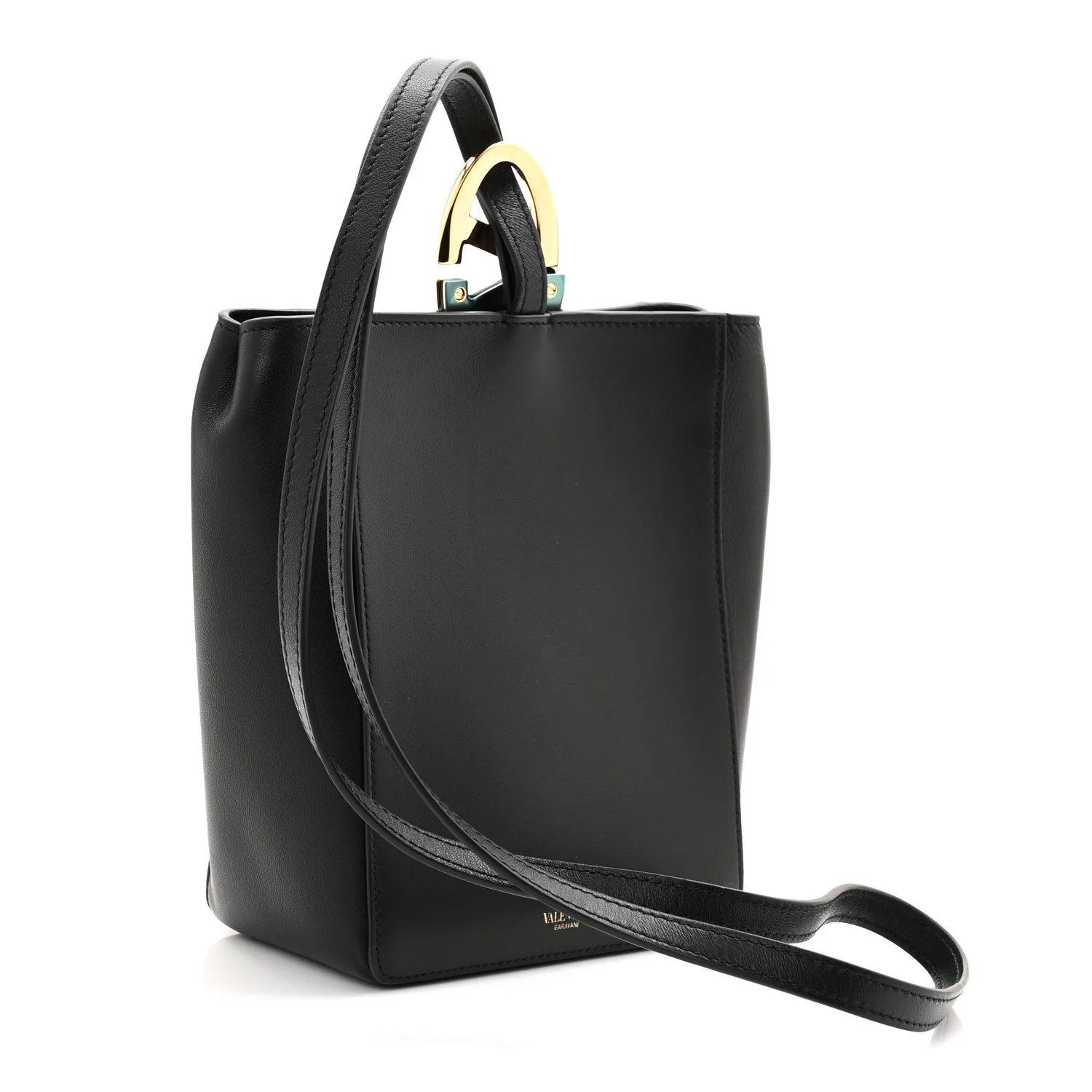 Nappa VLogo Bold Bucket Bag Black - Top Club