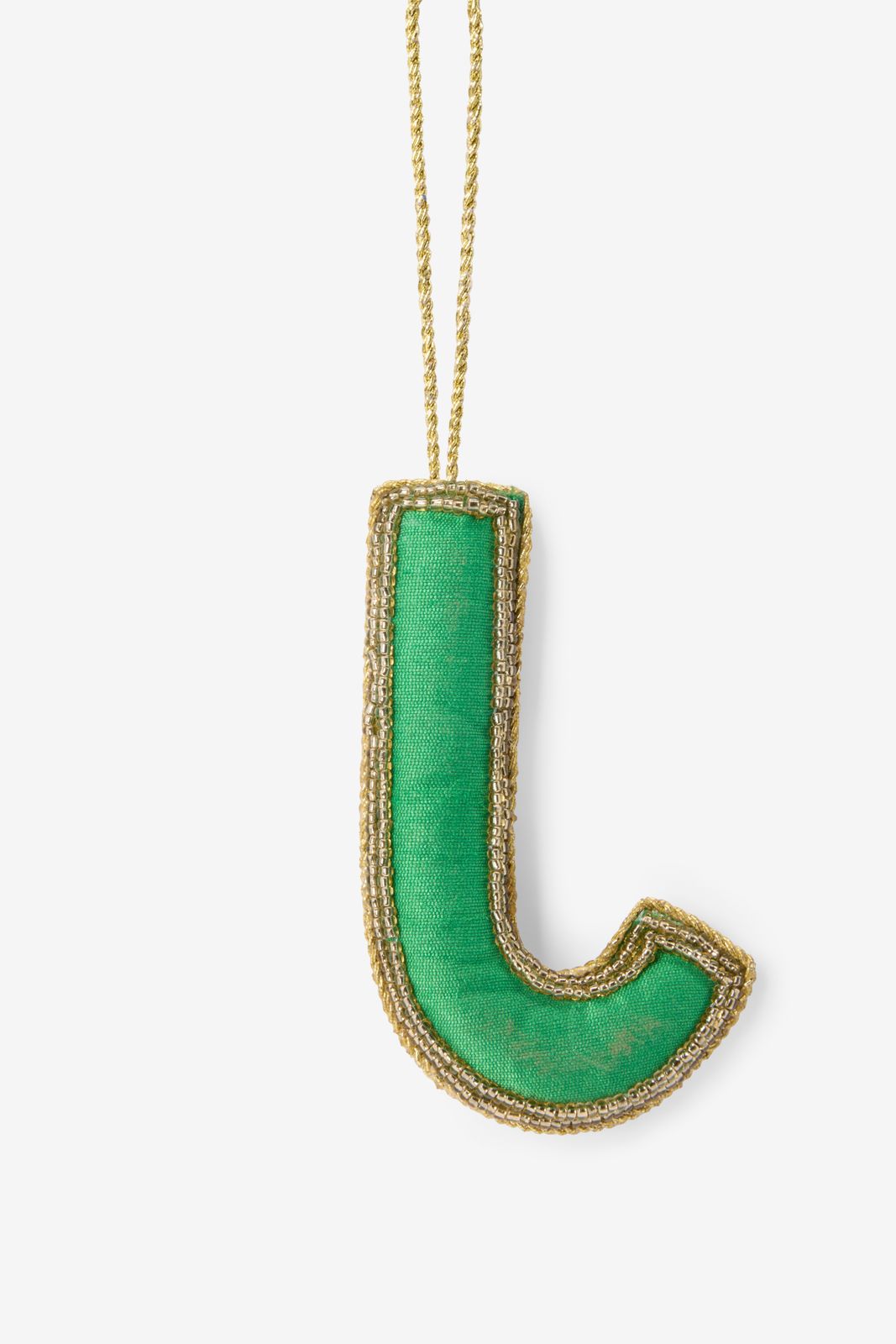 Groene kersthanger letter J