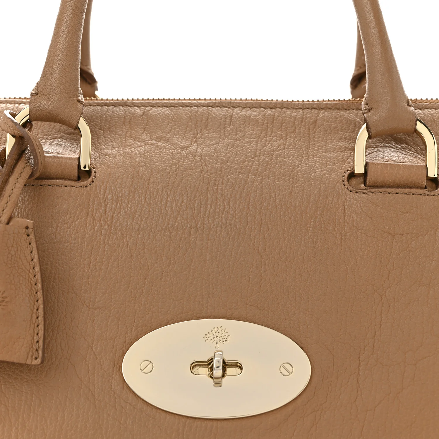 Glossy Goatskin Medium Del Rey Satchel Fudge - Top Club