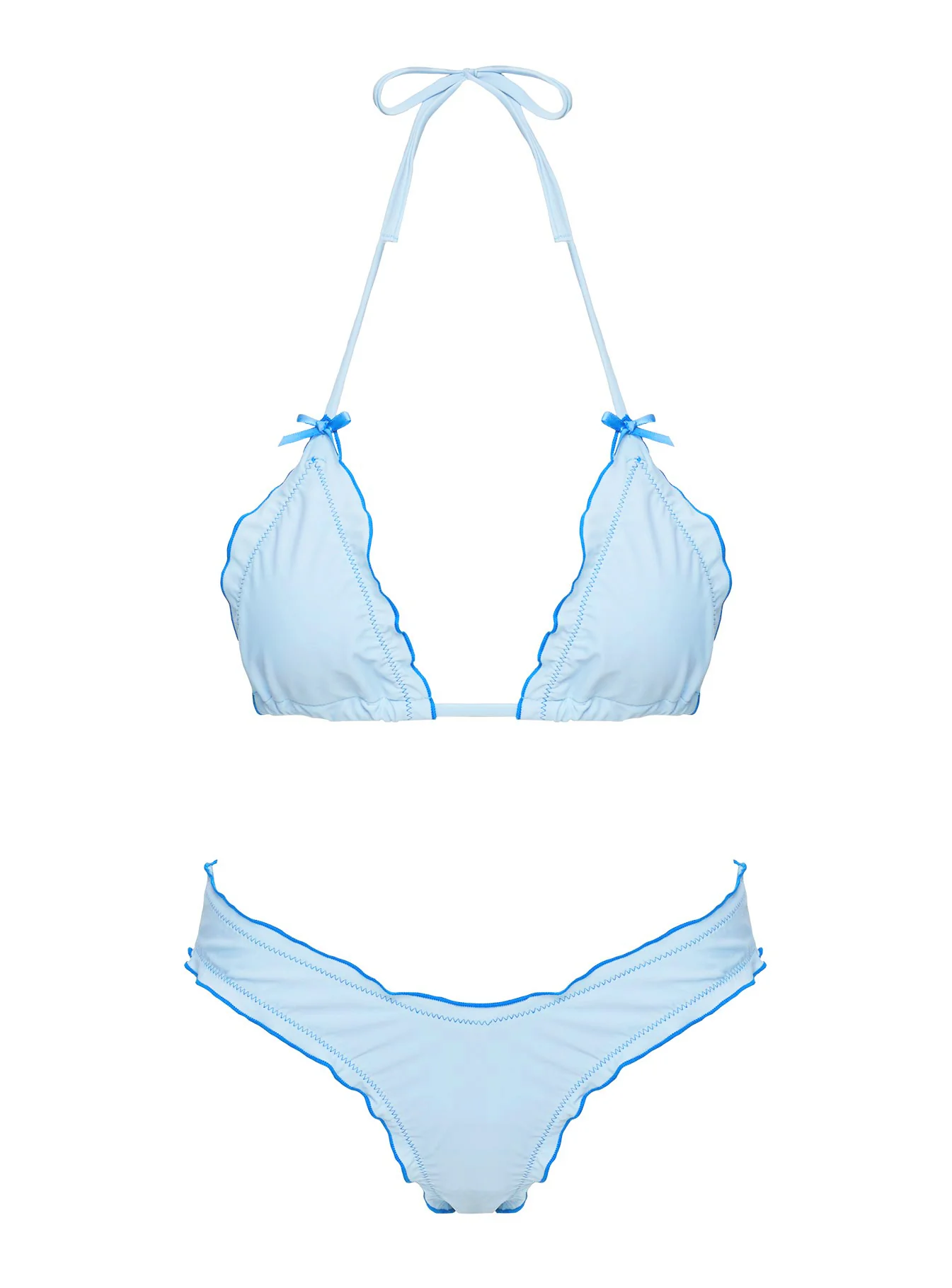 Kathrine High Cut Cheeky Bikini Bottoms Sky Blue