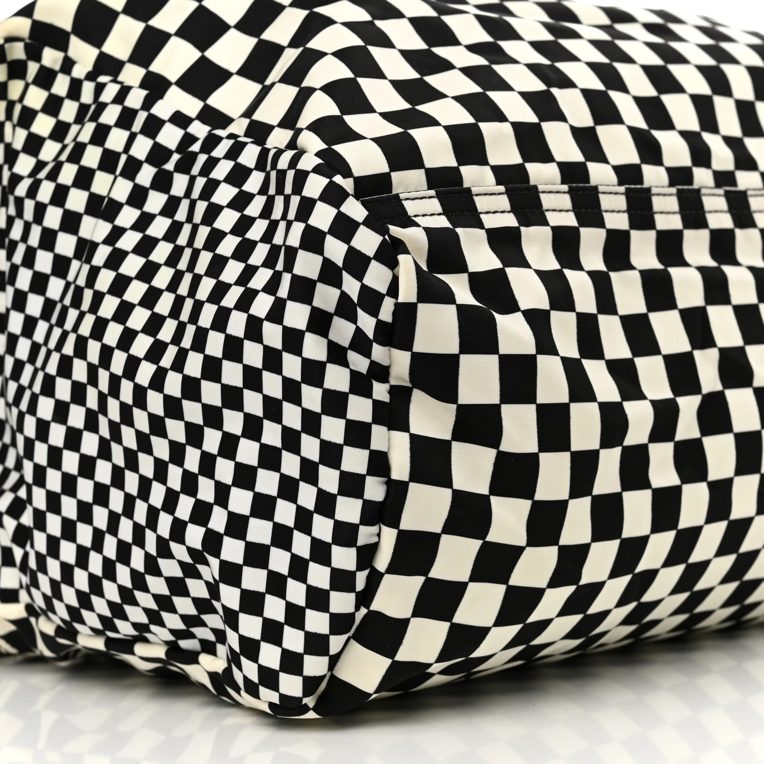 Nylon Checker Print Large Pandora Black White - Top Club