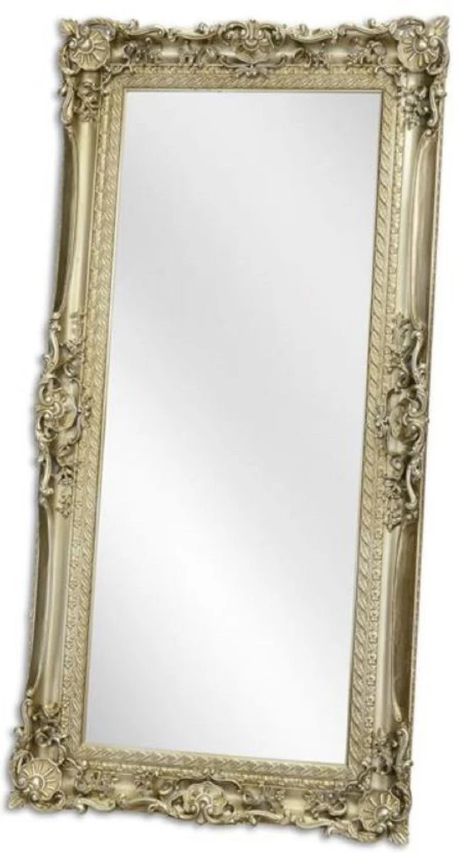 Baroque mirror silver 88 x H. 178 cm - cloakroom mirror - living room mirror - magnificent wall mirror in the baroque style