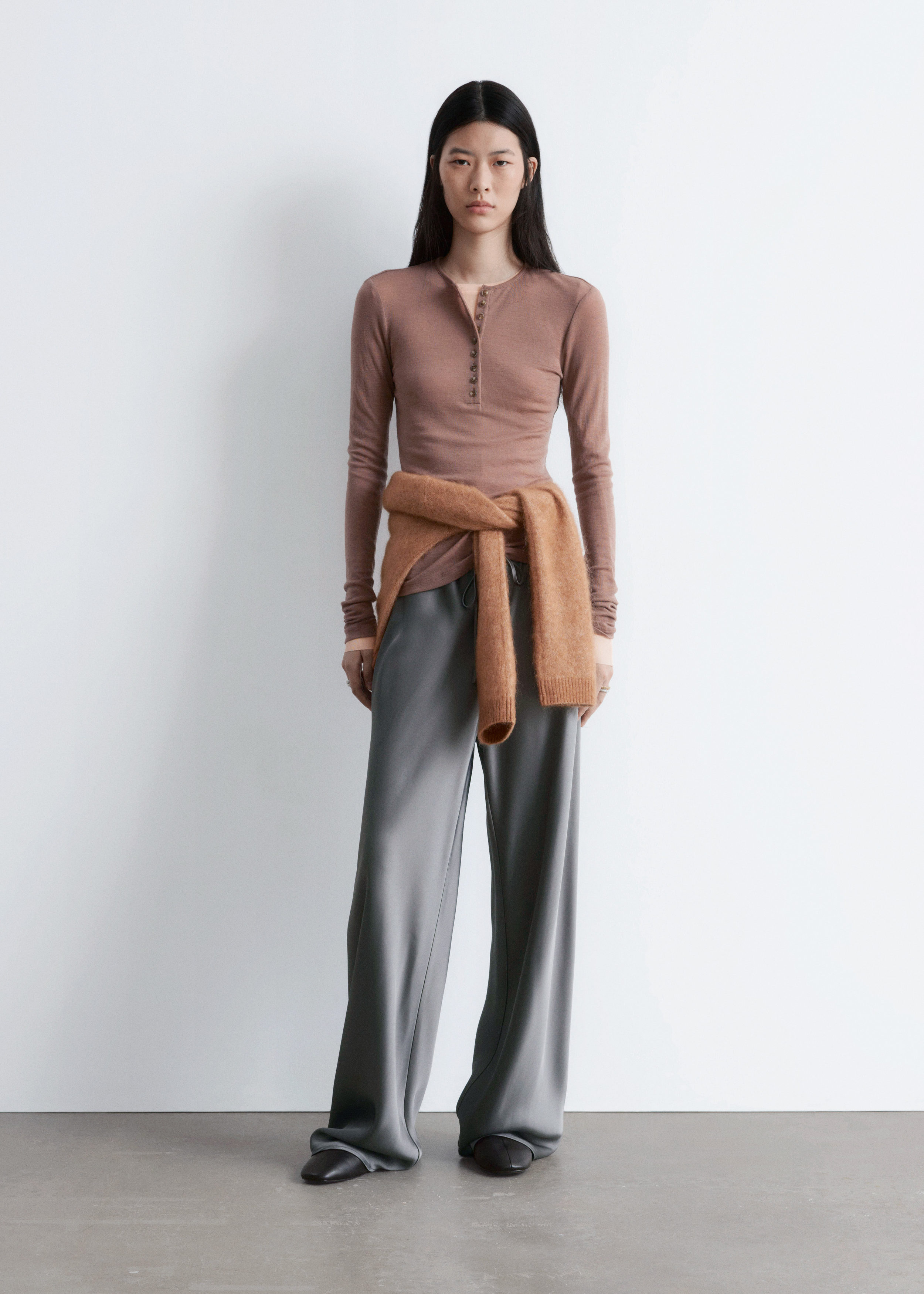 & Other Stories DRAWSTRING SATIN TROUSERS