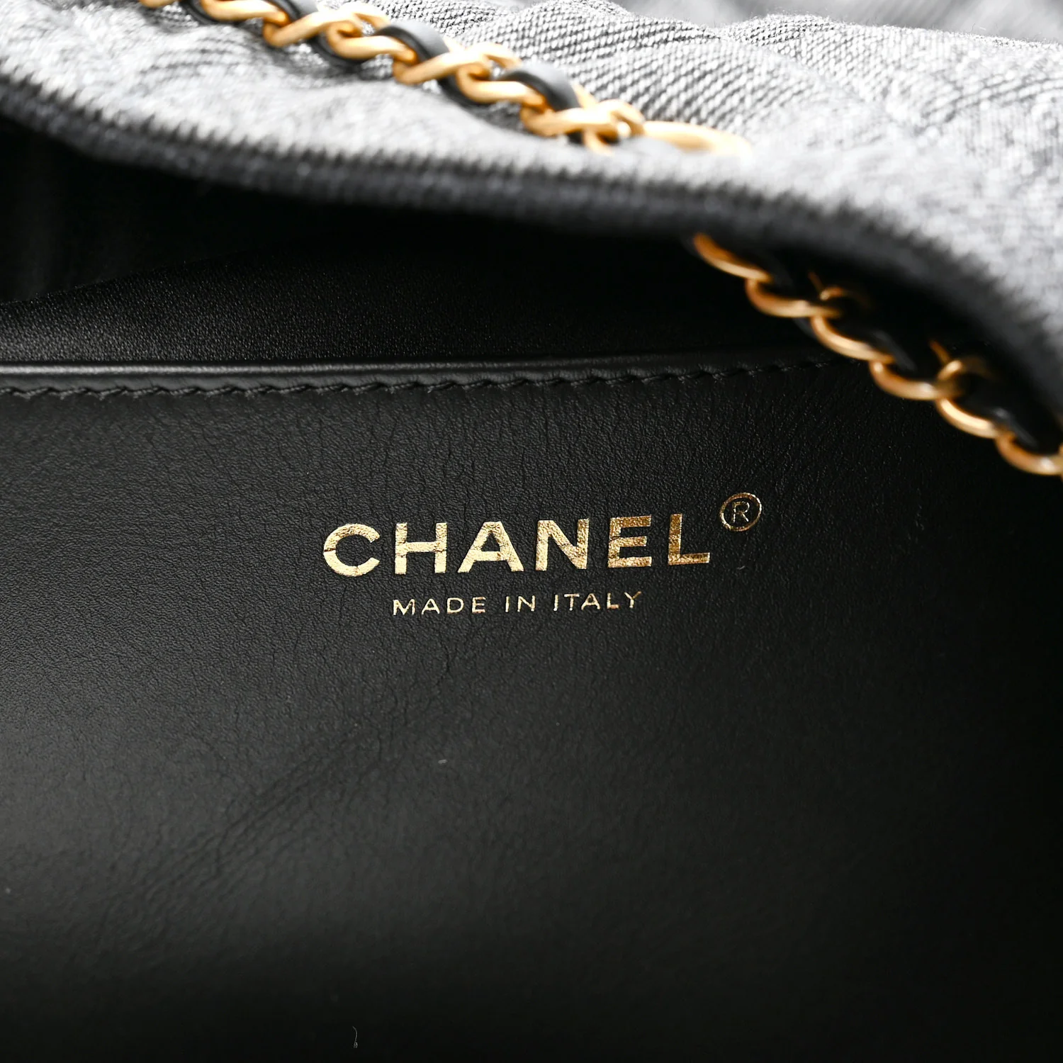 Washed Denim Quilted Large Chanel 25 Handbag Black - Top Club