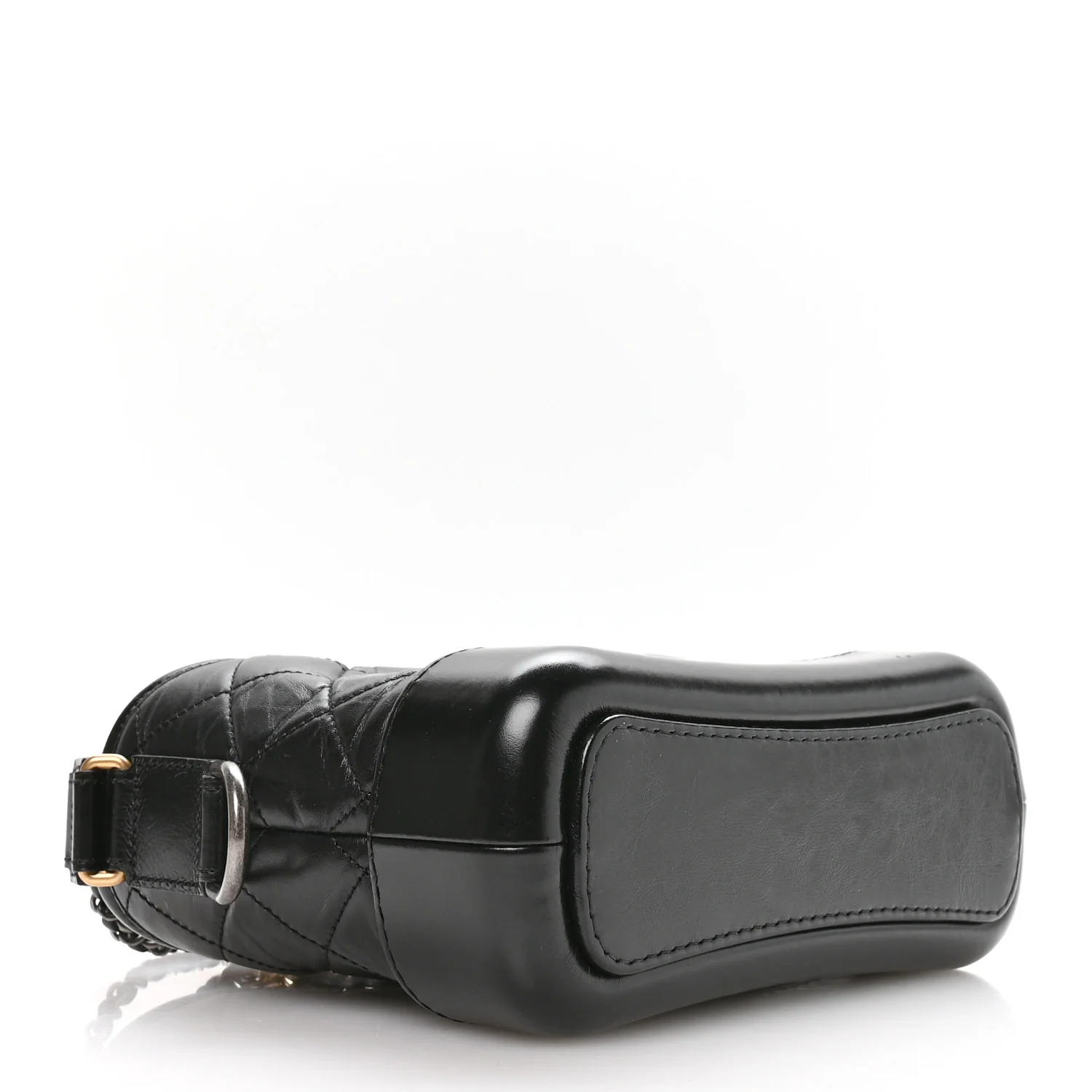 Aged Calfskin Quilted Small Gabrielle Logo Hobo Black - Top Club