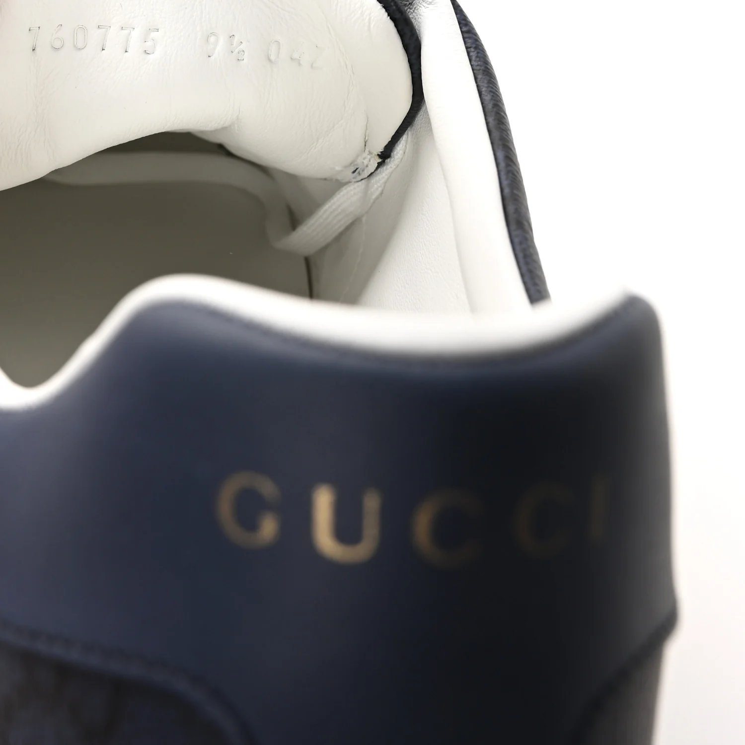 GG Supreme Monogram Web Mens New Ace Sneakers 9.5 Dark Blue - Top Club