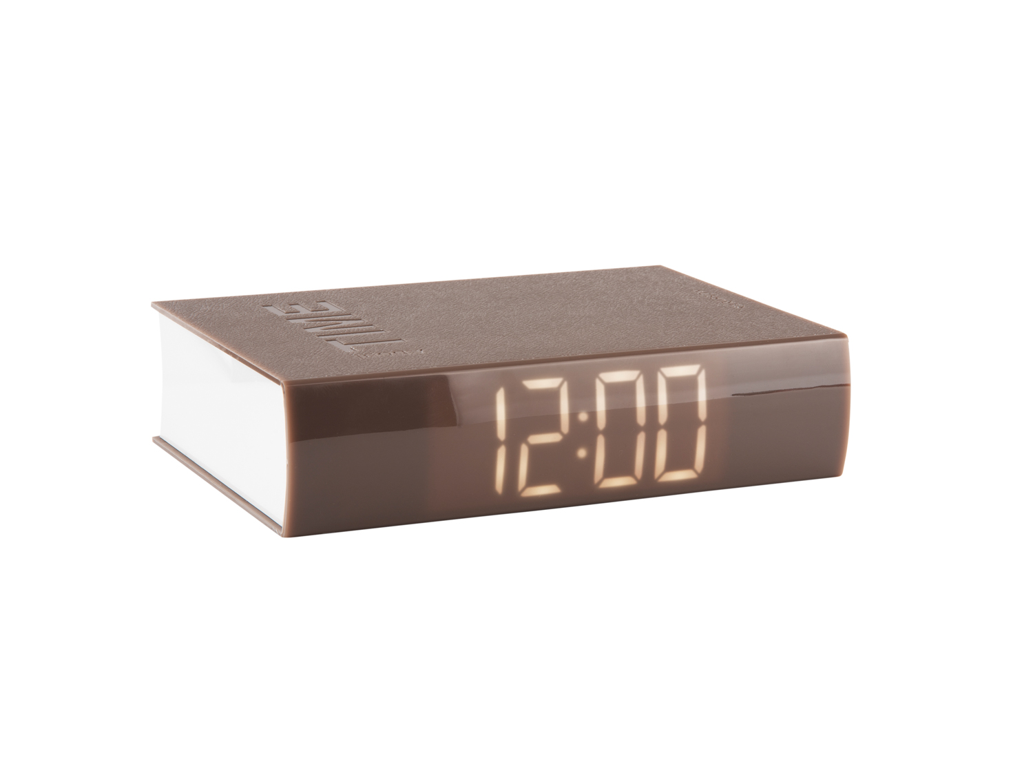 Alarm clock Book LED ABS warm grey