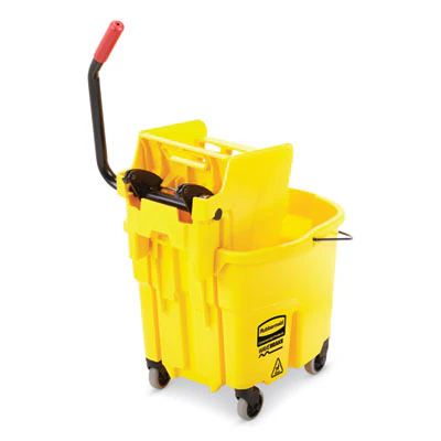 WAVEBRAKE 2.0 BUCKET & SIDE PRESS WRINGER COMBO YELLOW - Victorias Cleaning and Janitor