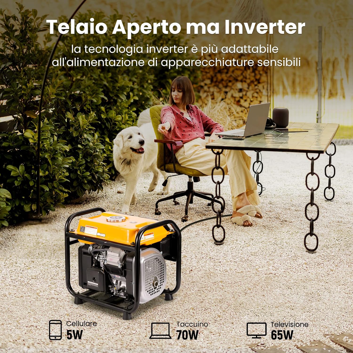 maXpeedingrods Generatore di Corrente Inverter 3200W Benzina 4 Tempi con 2 Prese da 230 V Silenzioso e Leggero con Funzione Parallela come Unità di Emergenza per Garage Officina Cantiere