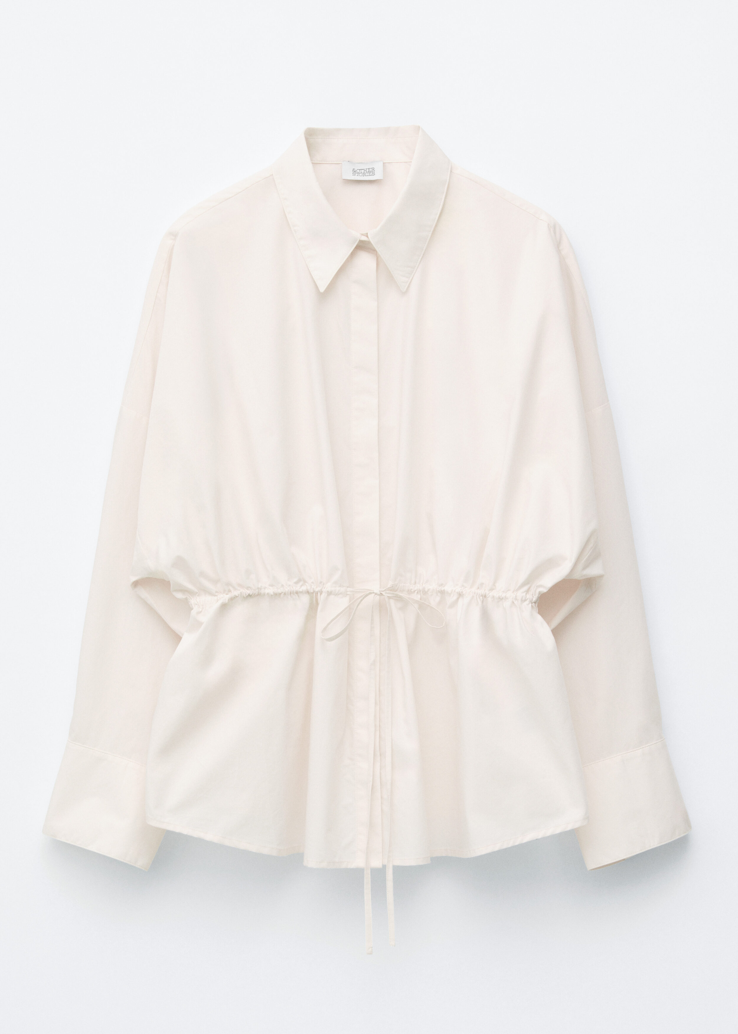 & Other Stories COTTON POPLIN DRAWSTRING SHIRT