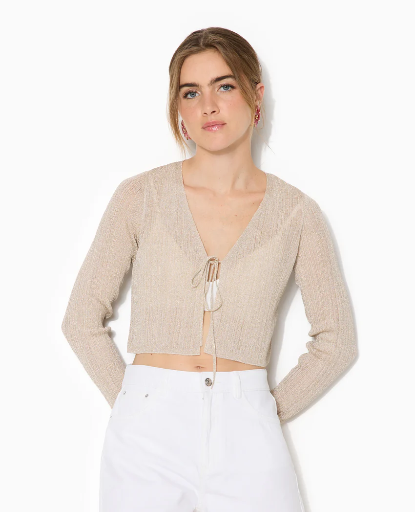 Pimkie Gilet court en maille lurex avec nouette