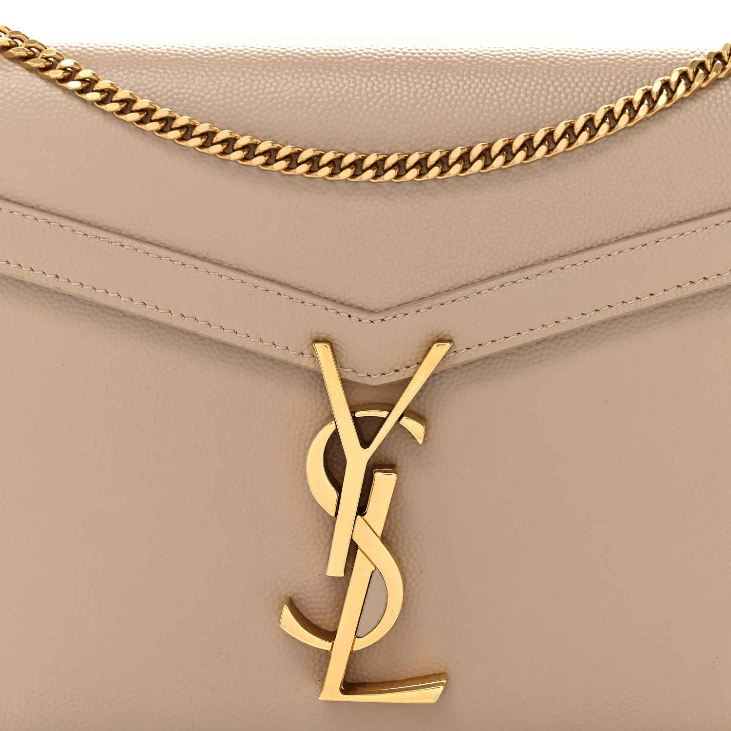 Grain De Poudre Monogram Cassandra Chain Wallet Dark Beige - Top Club