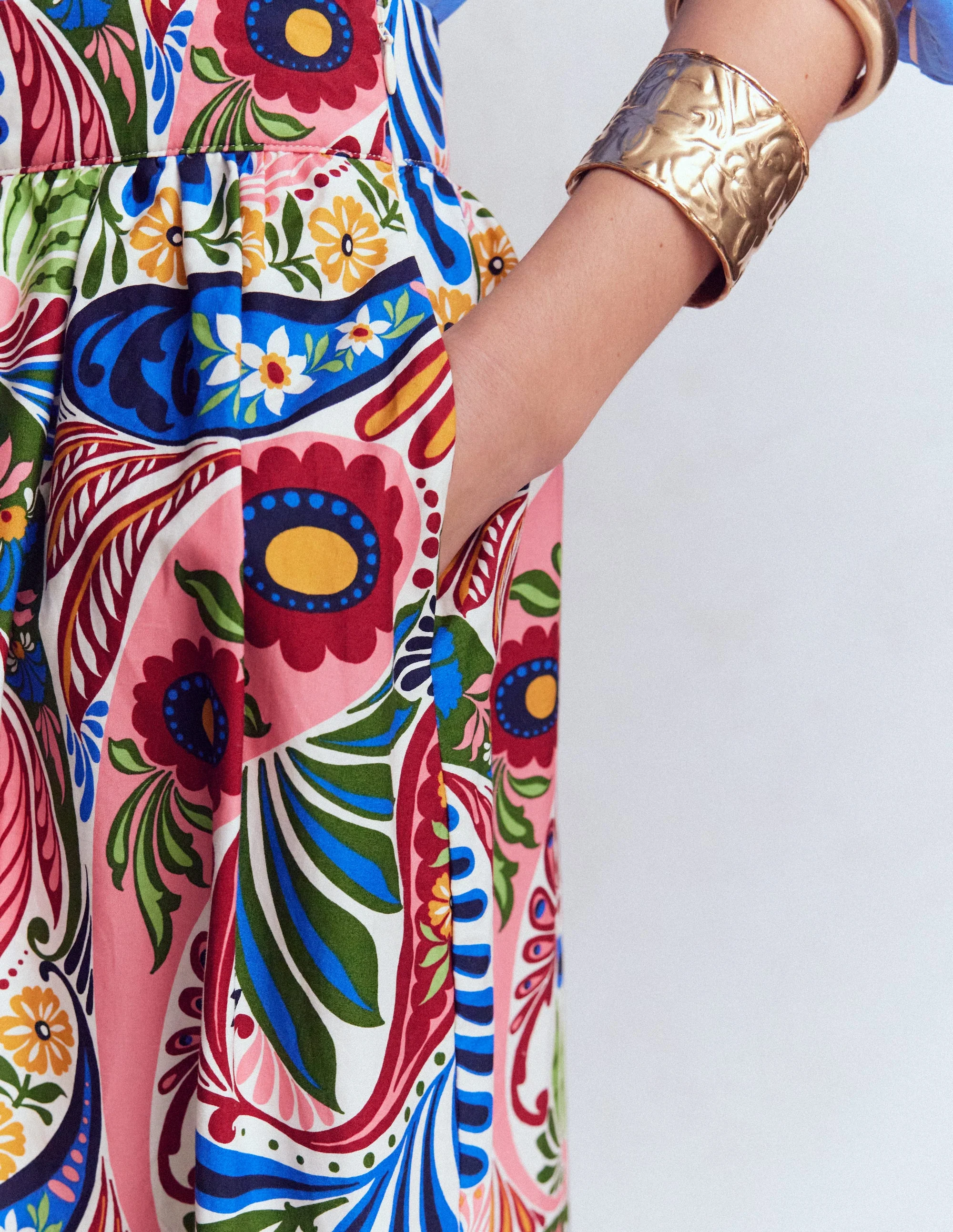 Abigail Popeline-Maxirock-Bunt, Verwunschenes Paisleymuster