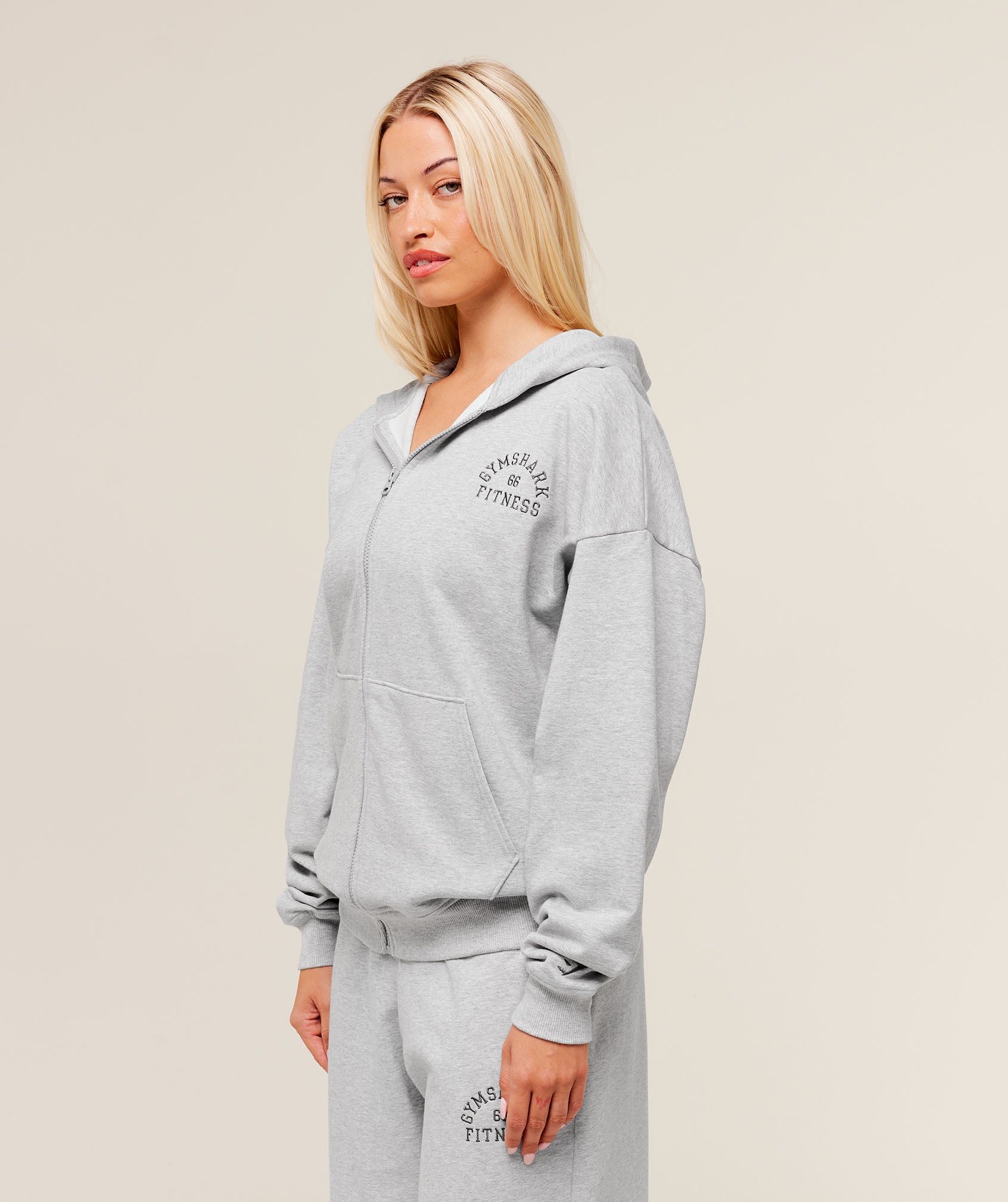 COACH Fitness Embroidered Graphic Zip Up Hoodie