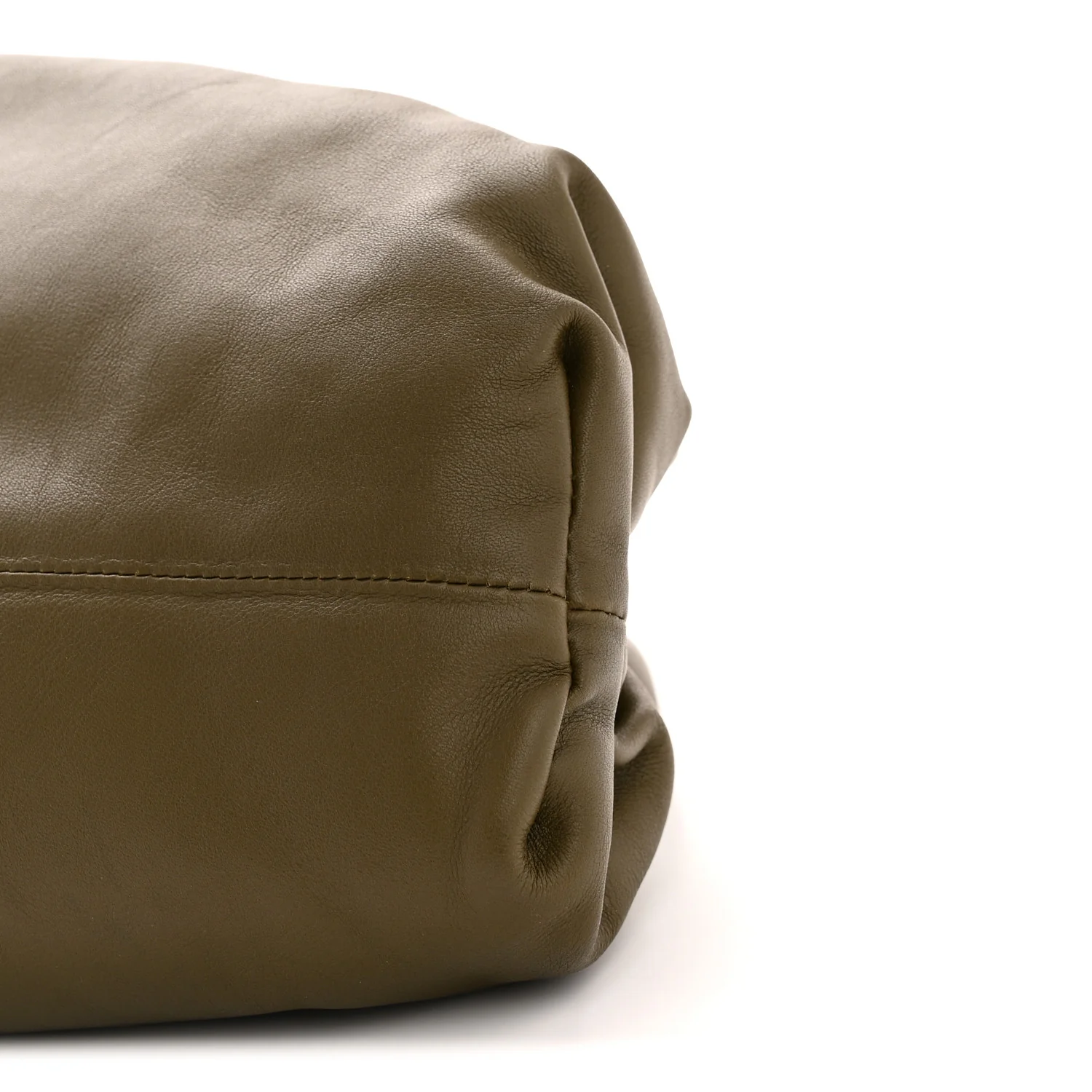 Smooth Butter Calf The Pouch Oversized Clutch Kaki Fondent - Top Club