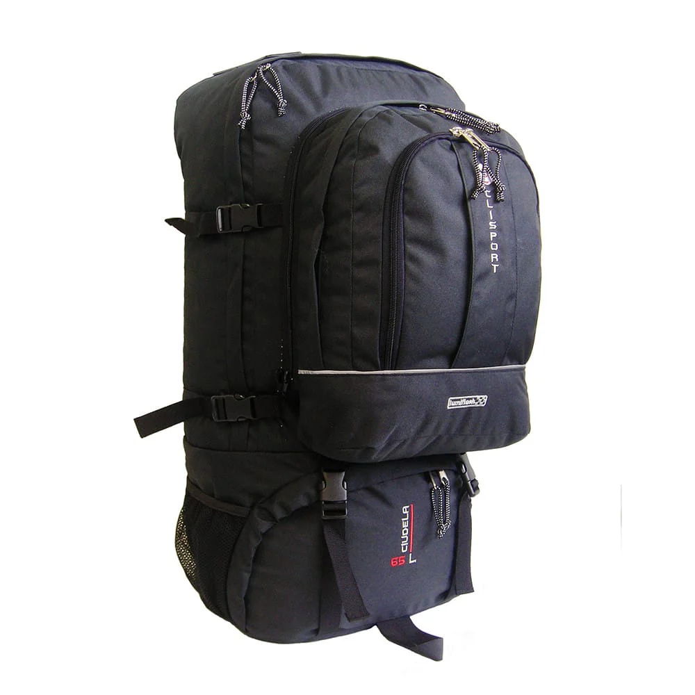 Clisport CIUDELA 65L black travel backpack