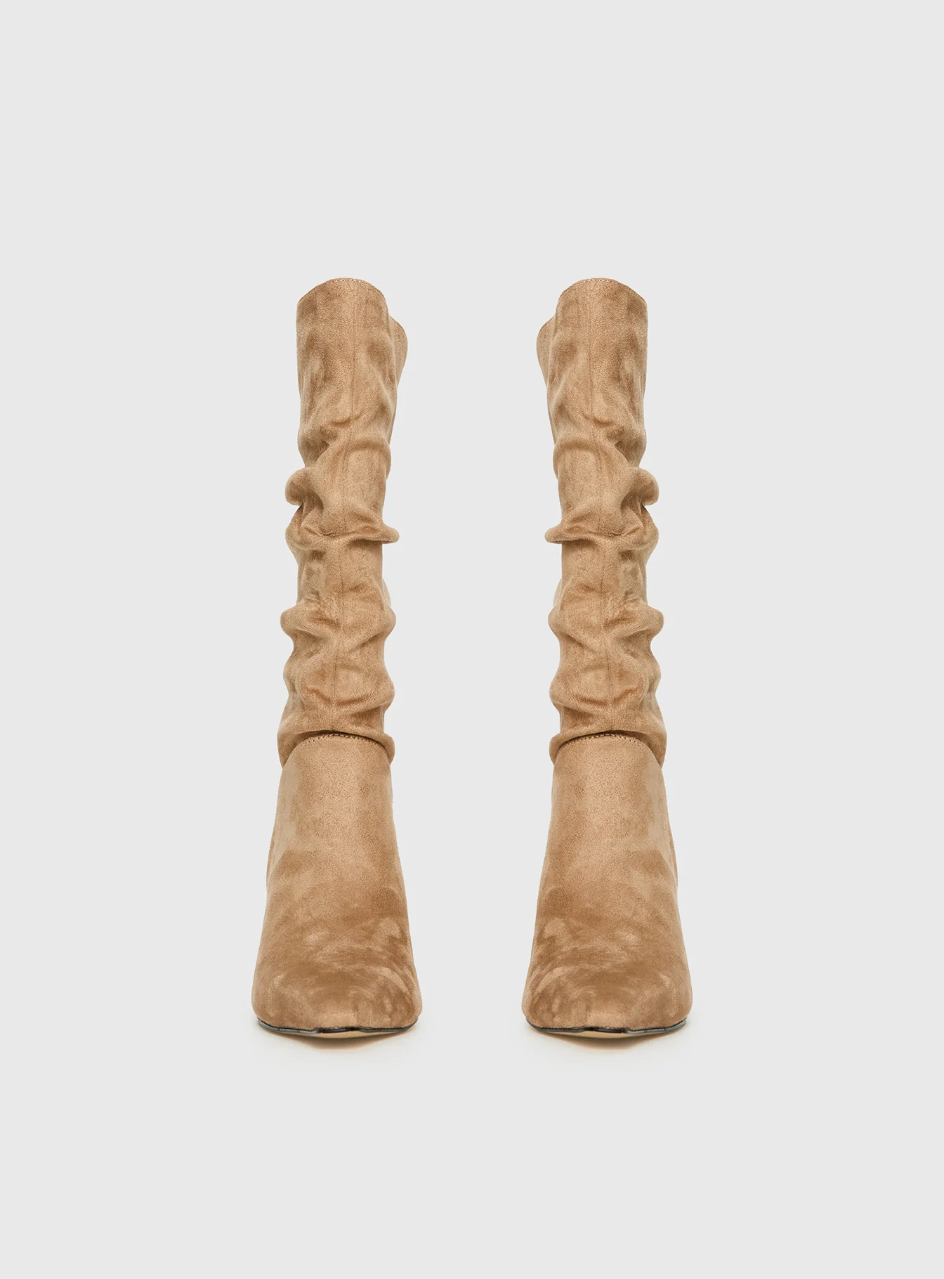 Such A Charmer Faux Suede Scrunch Boot Tan