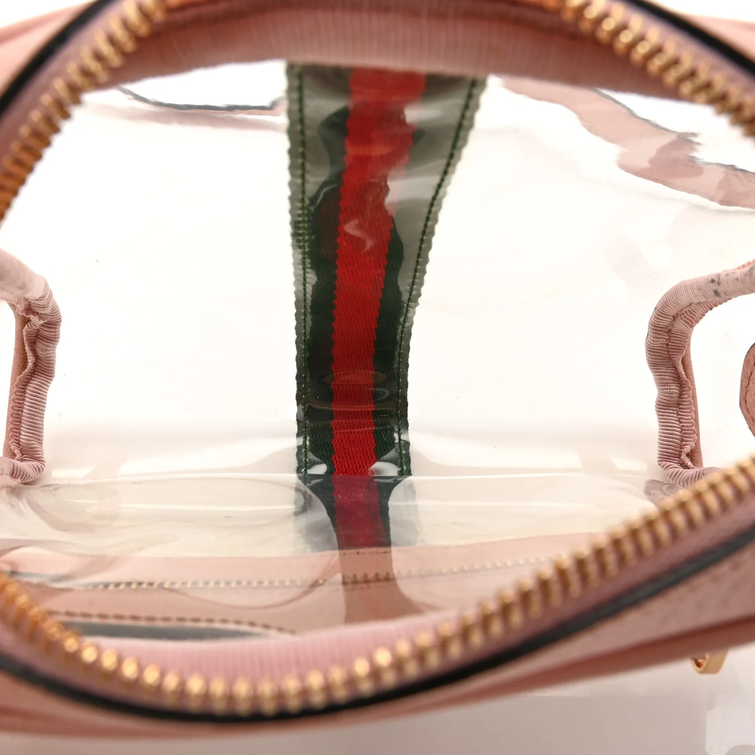 Vinyl Web Mini Ophidia Transparent Shoulder Bag Perfect Pink - Top Club