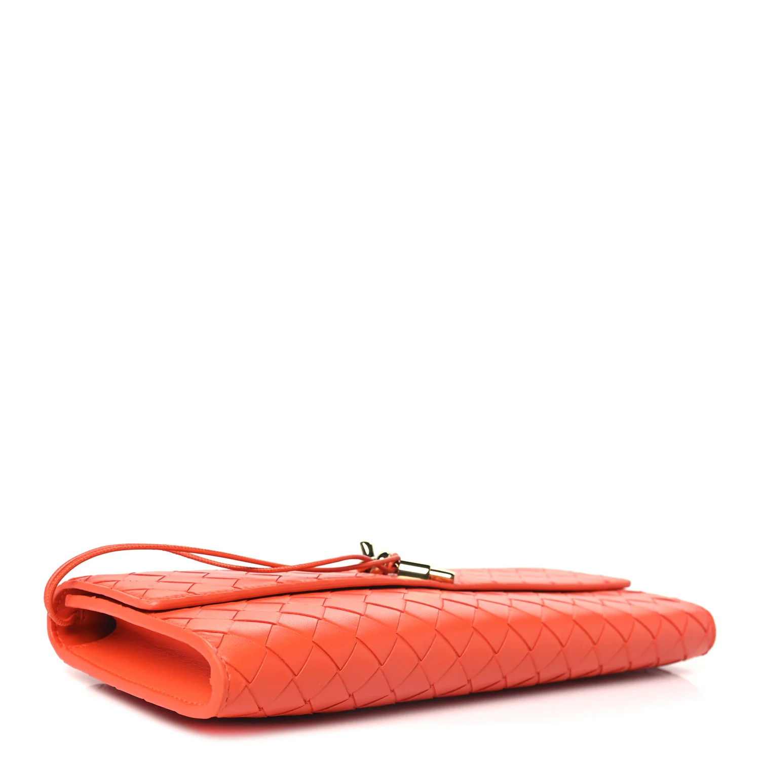 Nappa Intrecciato Long Andiamo Top Handle Clutch Cherry Tomato - Top Club