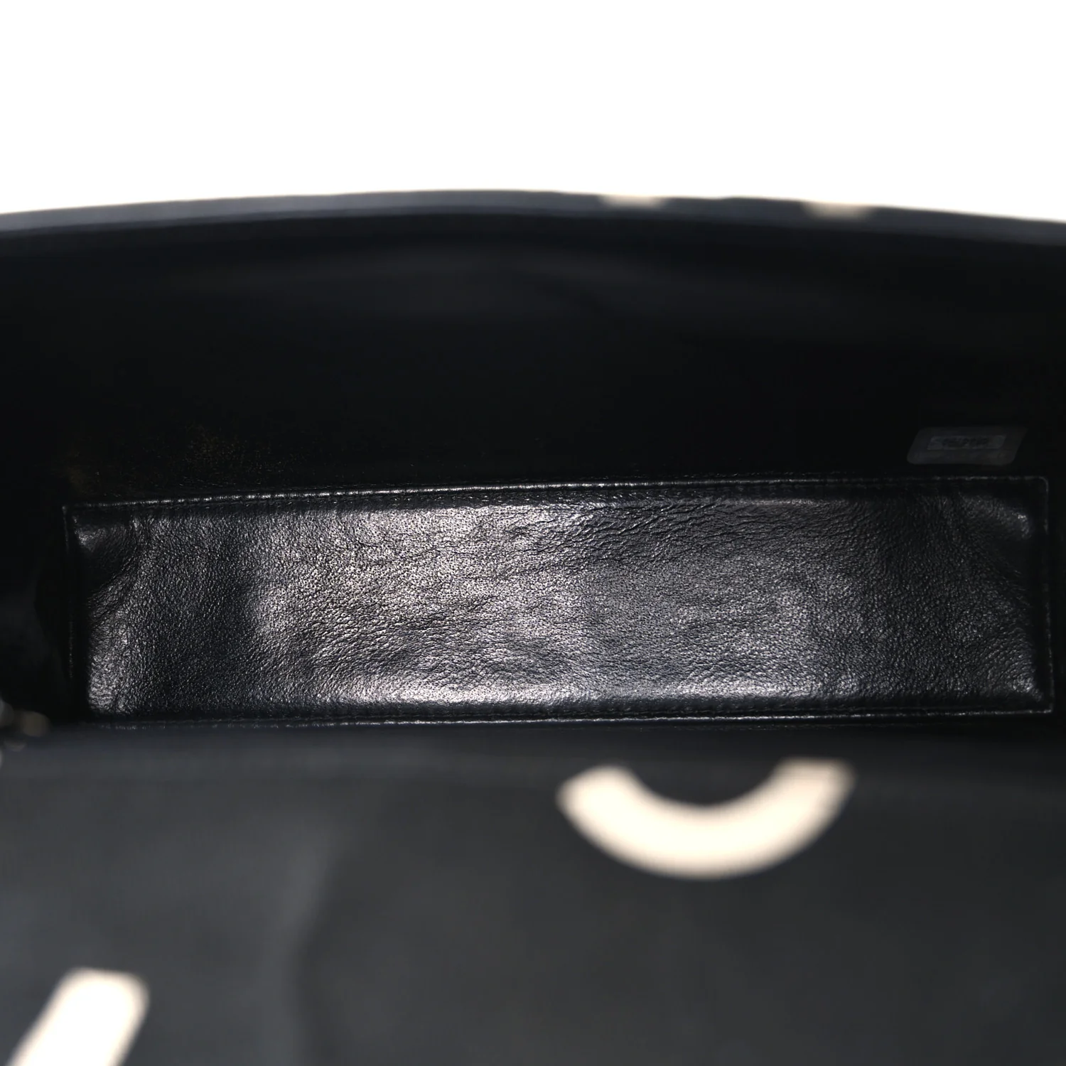 Canvas Quilted Letter Printed Flap Black - Top Club