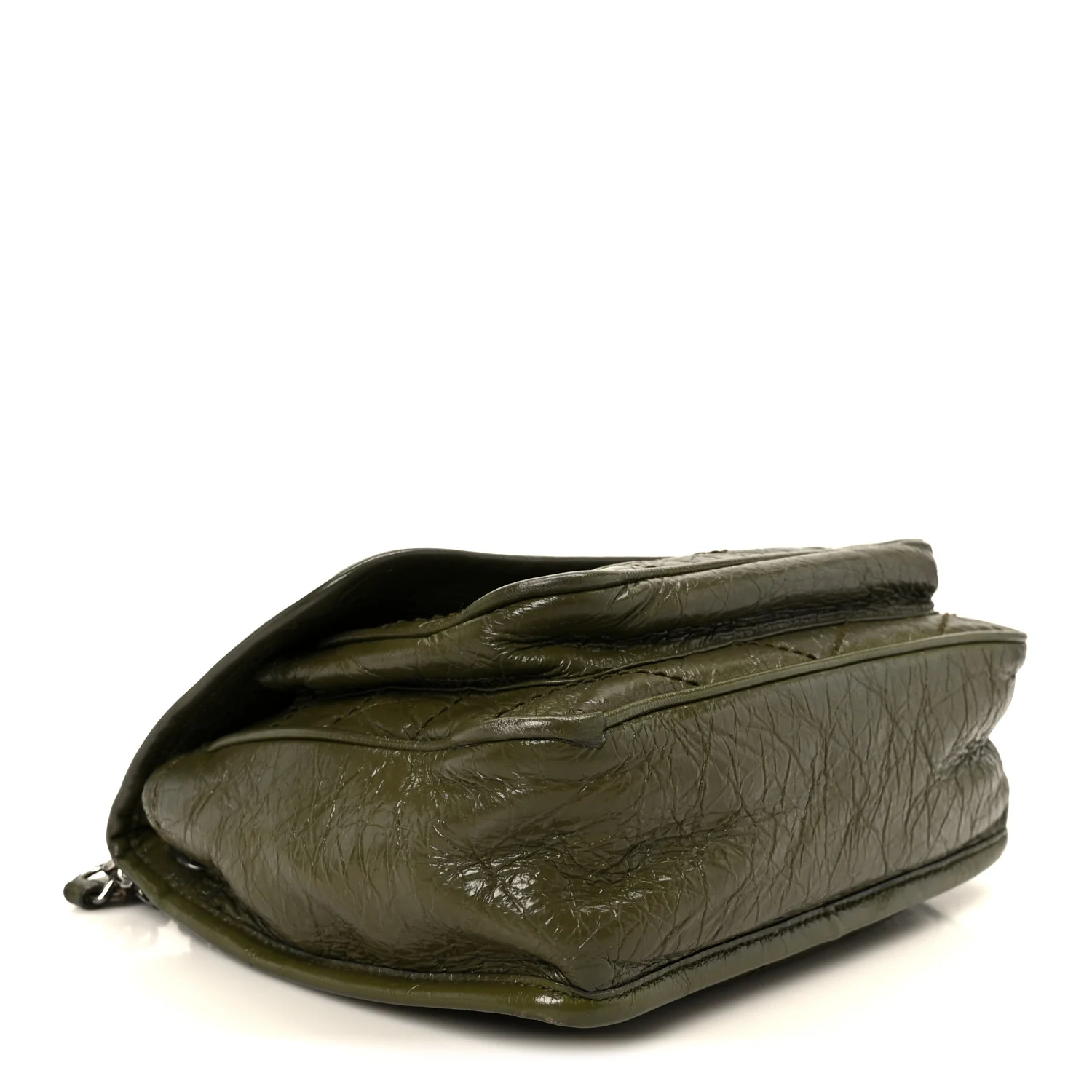 Crinkled Lambskin Matelasse Monogram Baby Niki Chain Satchel Seawood - Top Club