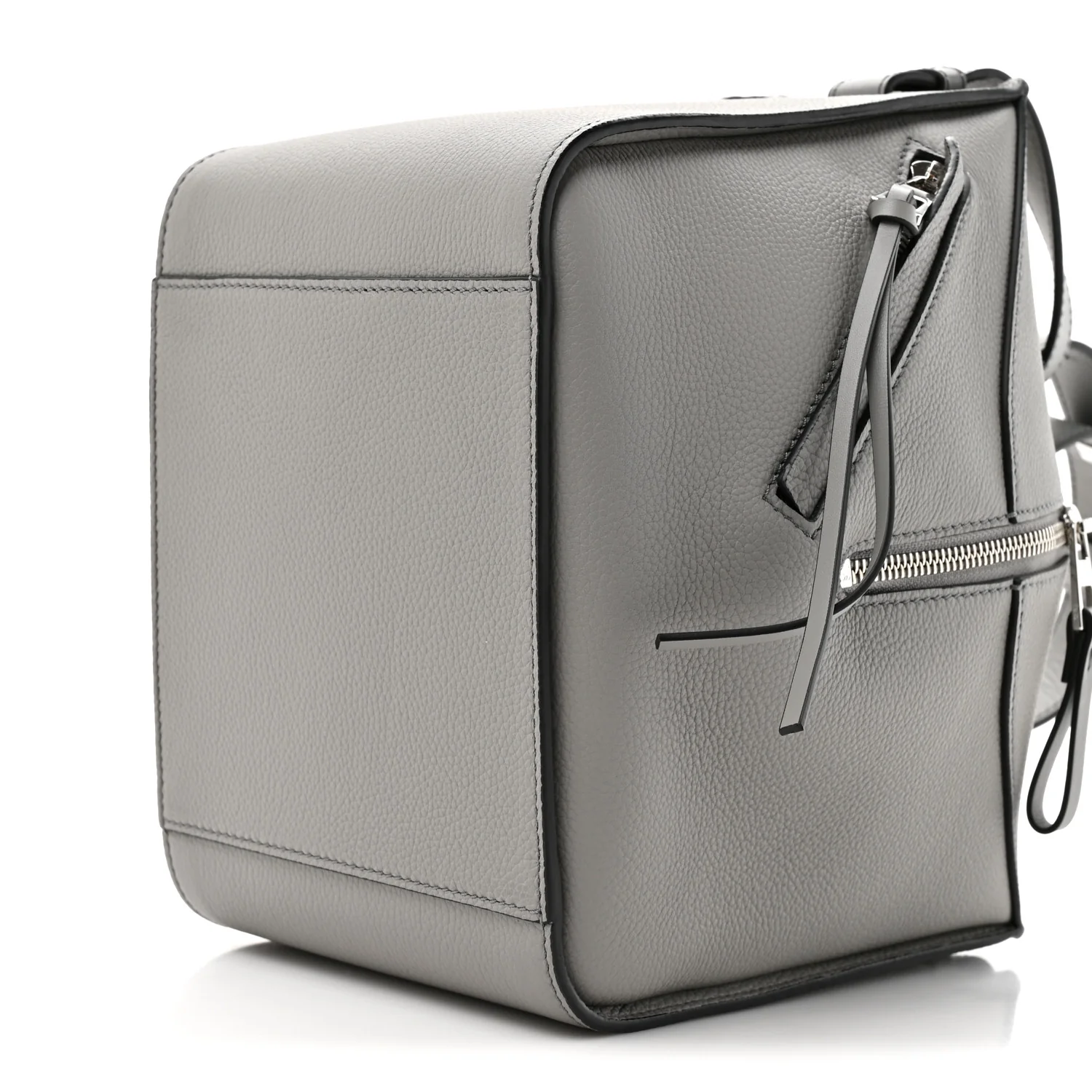 Grained Calfskin Mini Hammock Shoulder Bag Pearl Grey - Top Club