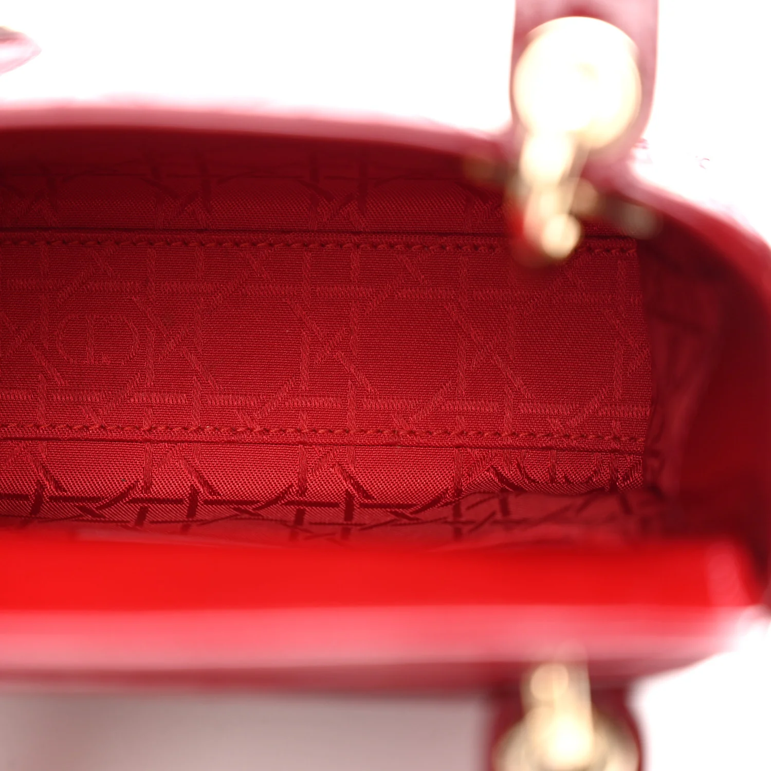 Patent Cannage Mini Lady Dior Red - Top Club