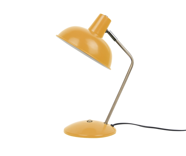 Table lamp Hood metal matt curry yellow
