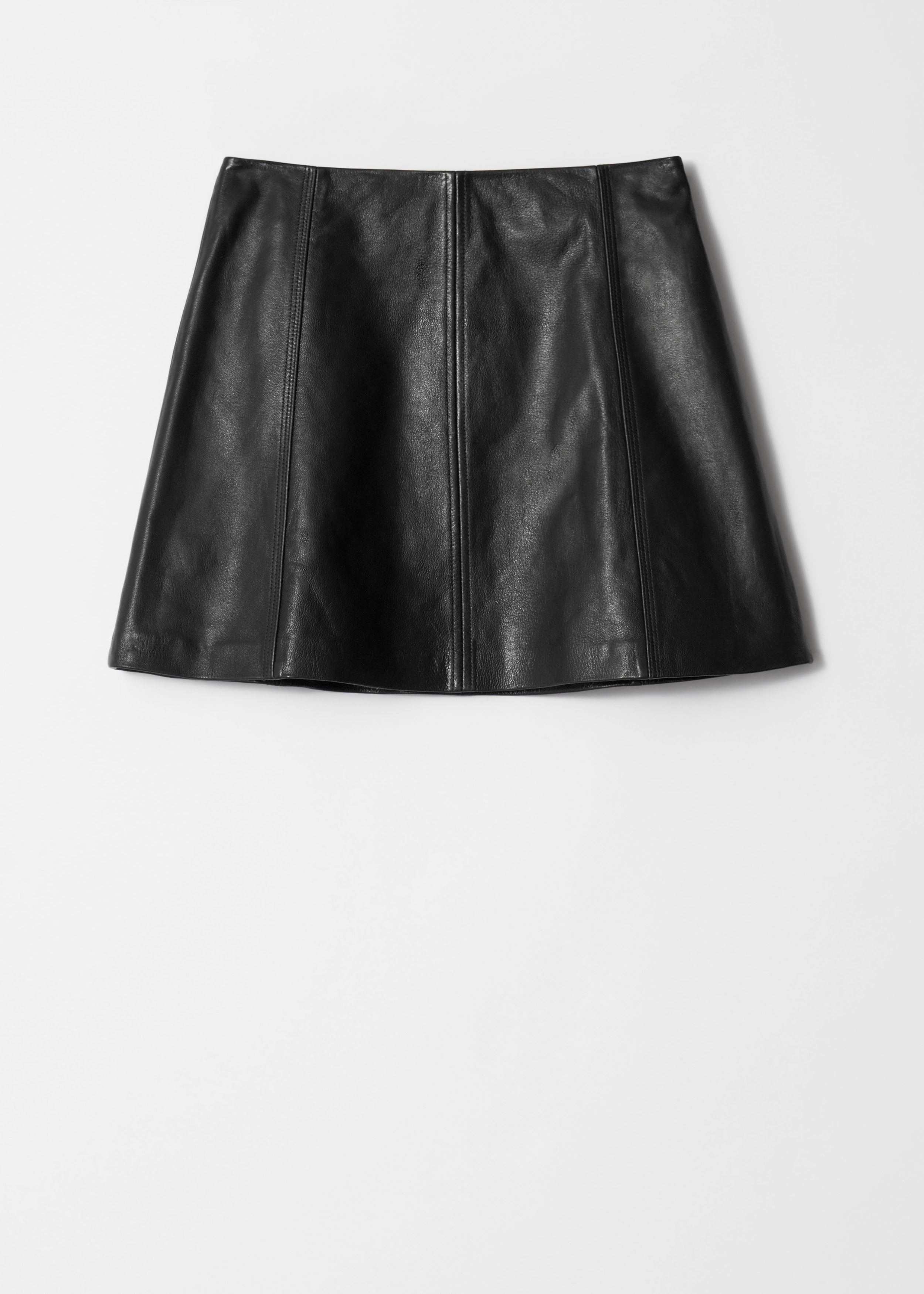 & Other Stories A-LINE LEATHER MINI SKIRT