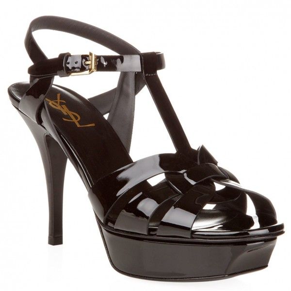 Saint Tribute Sandals Black Patent Leather - Top Club