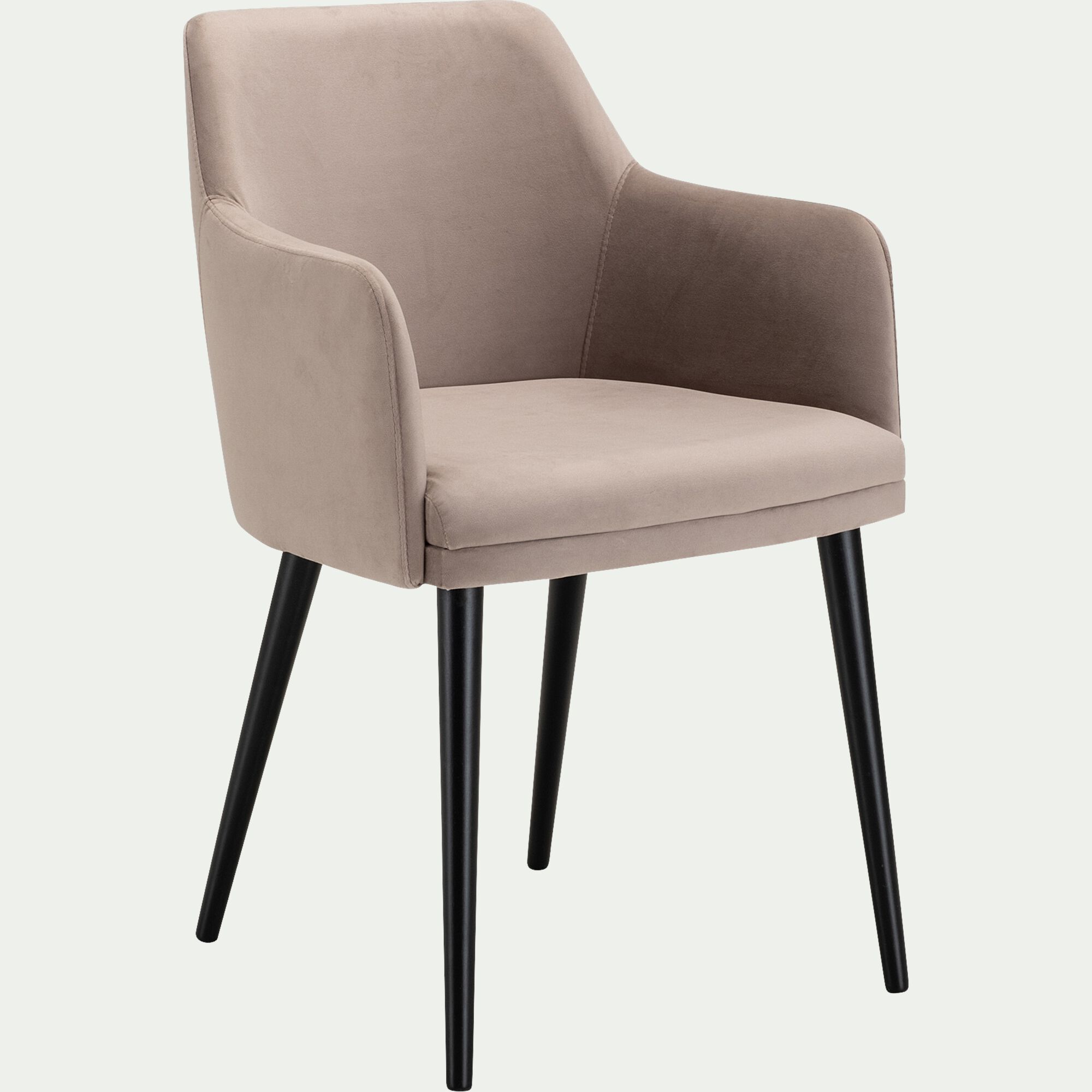 MANE - Chaise en tissu effet velours avec accoudoirs - gris