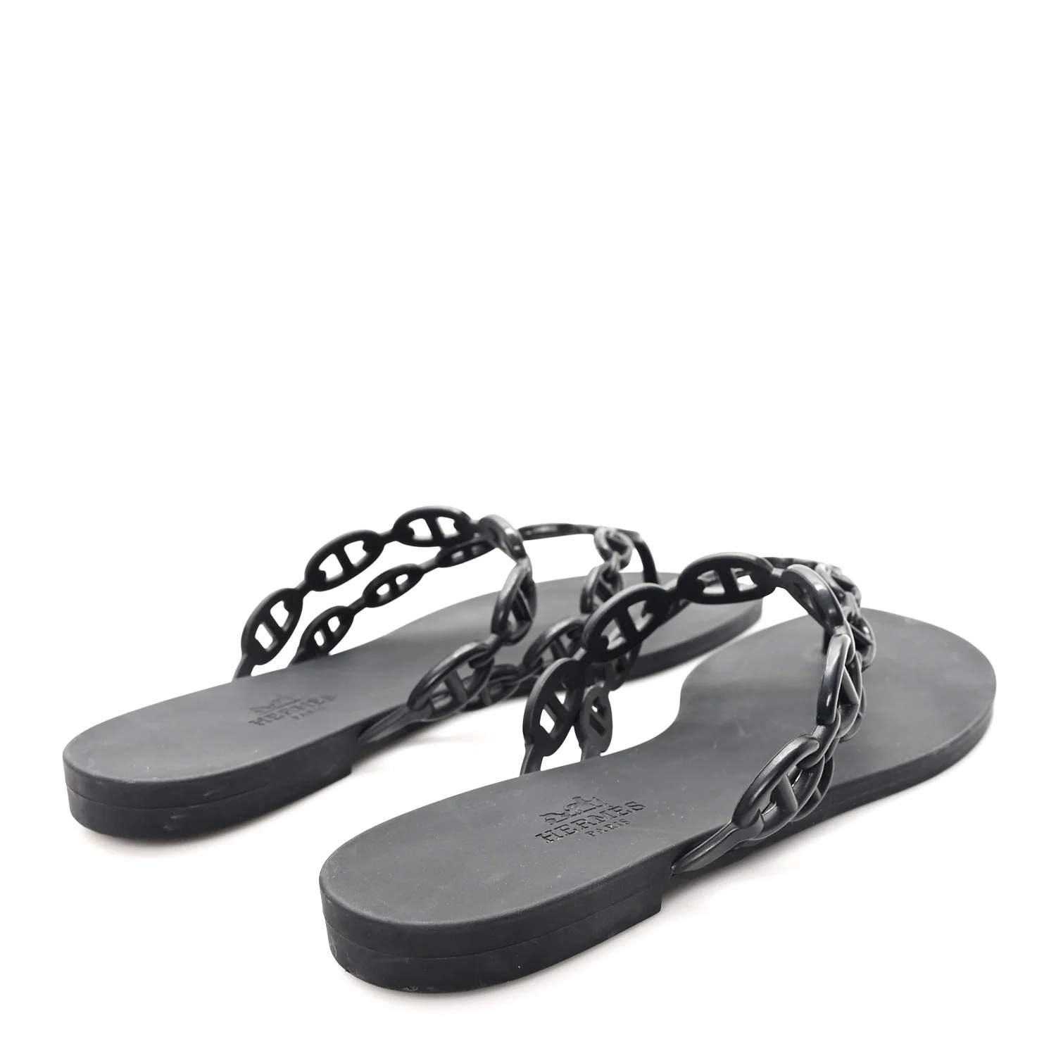 Rubber Chaine d'Ancre Island Sandals 38 Black - Top Club