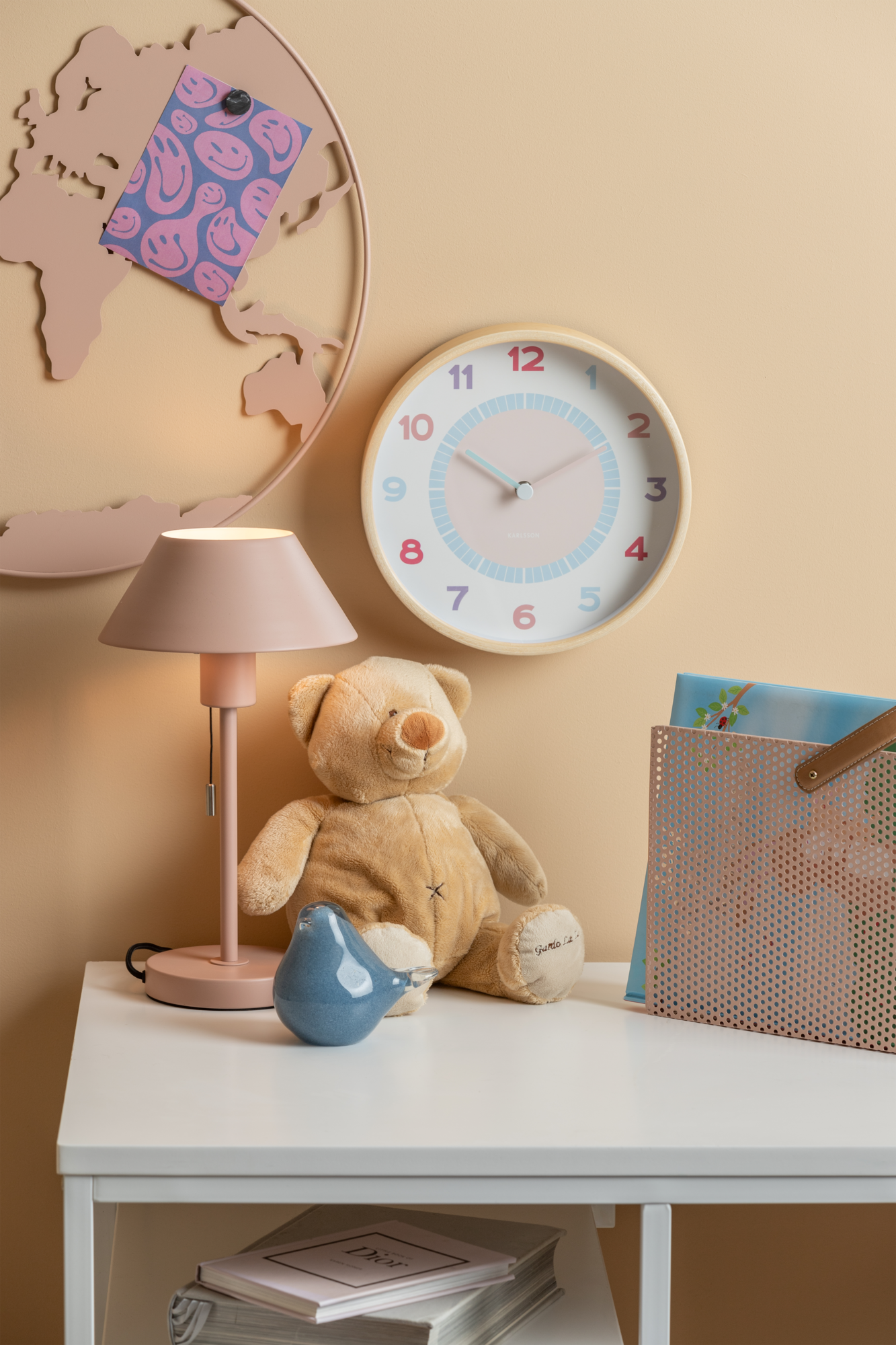 Wall clock Chico wood multi colour