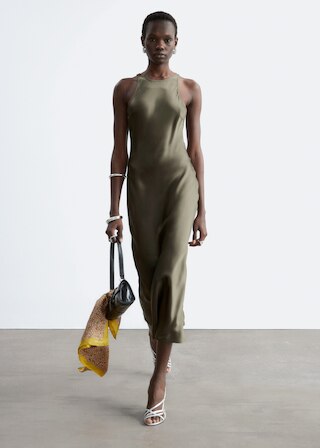 & Other Stories SLEEVELESS SATIN MIDI DRESS