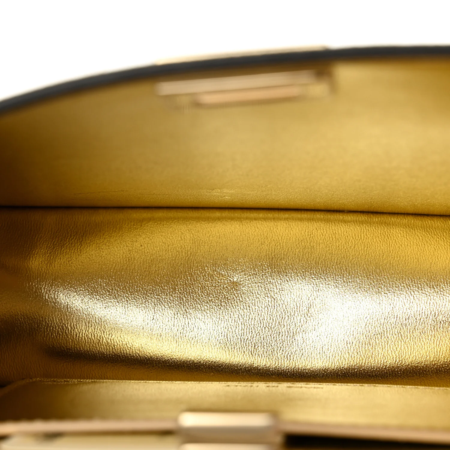 Crystal Vitello Laminato FF Petite Peekaboo I SEE U Satchel Crystal Platinum Light Gold - Top Club