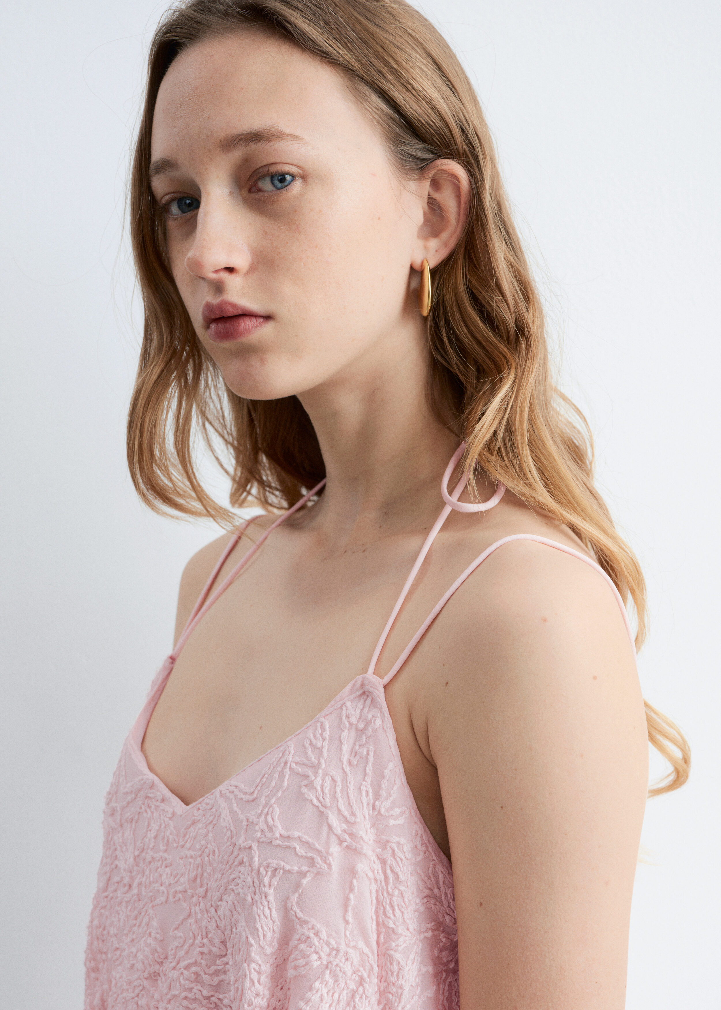 & Other Stories STRAPPY EMBROIDERED MAXI DRESS